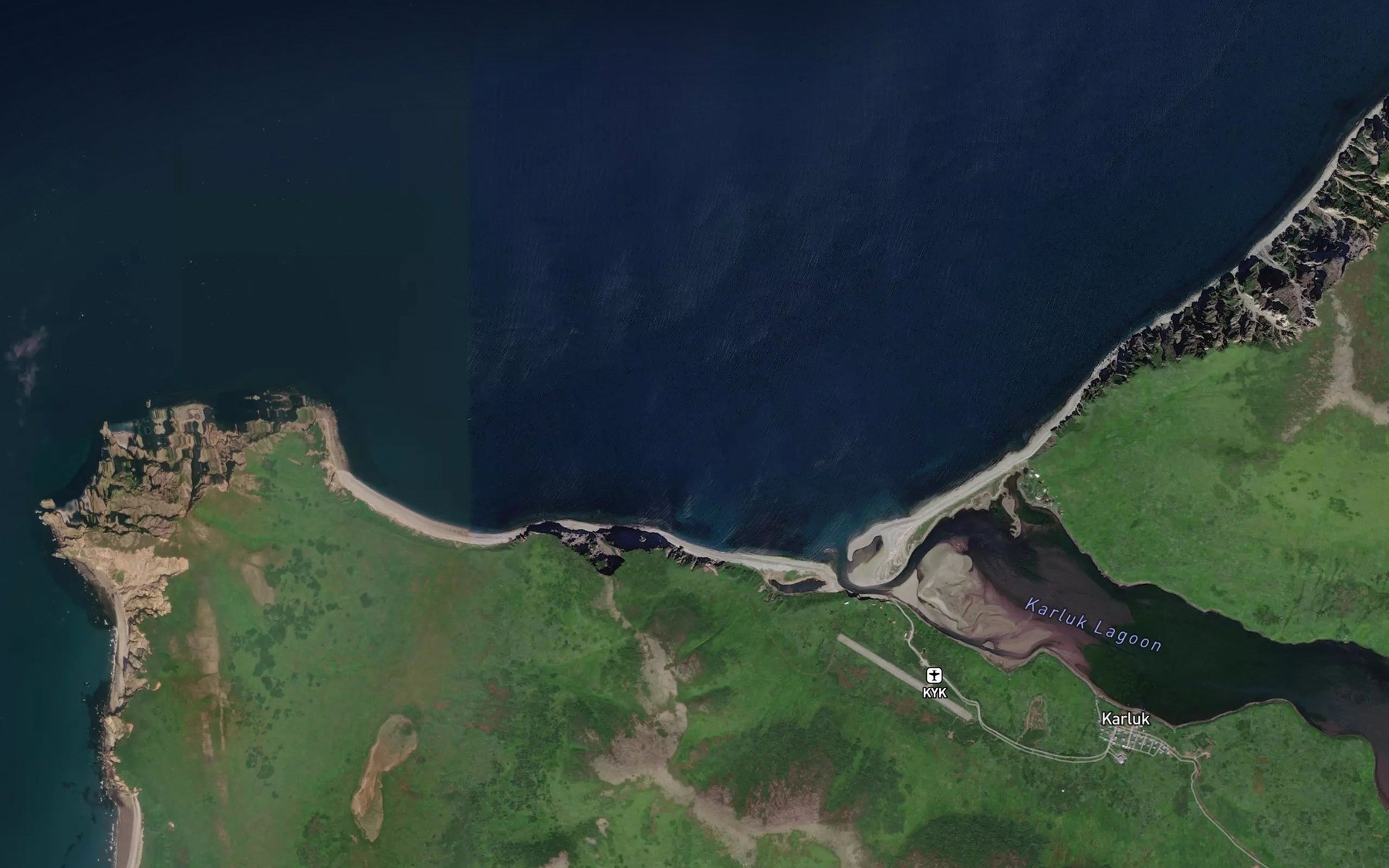 Satellite map of the Karluk Anchorage
