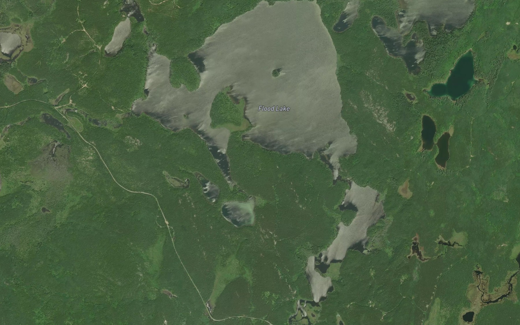 Satellite map of the Flood Lake