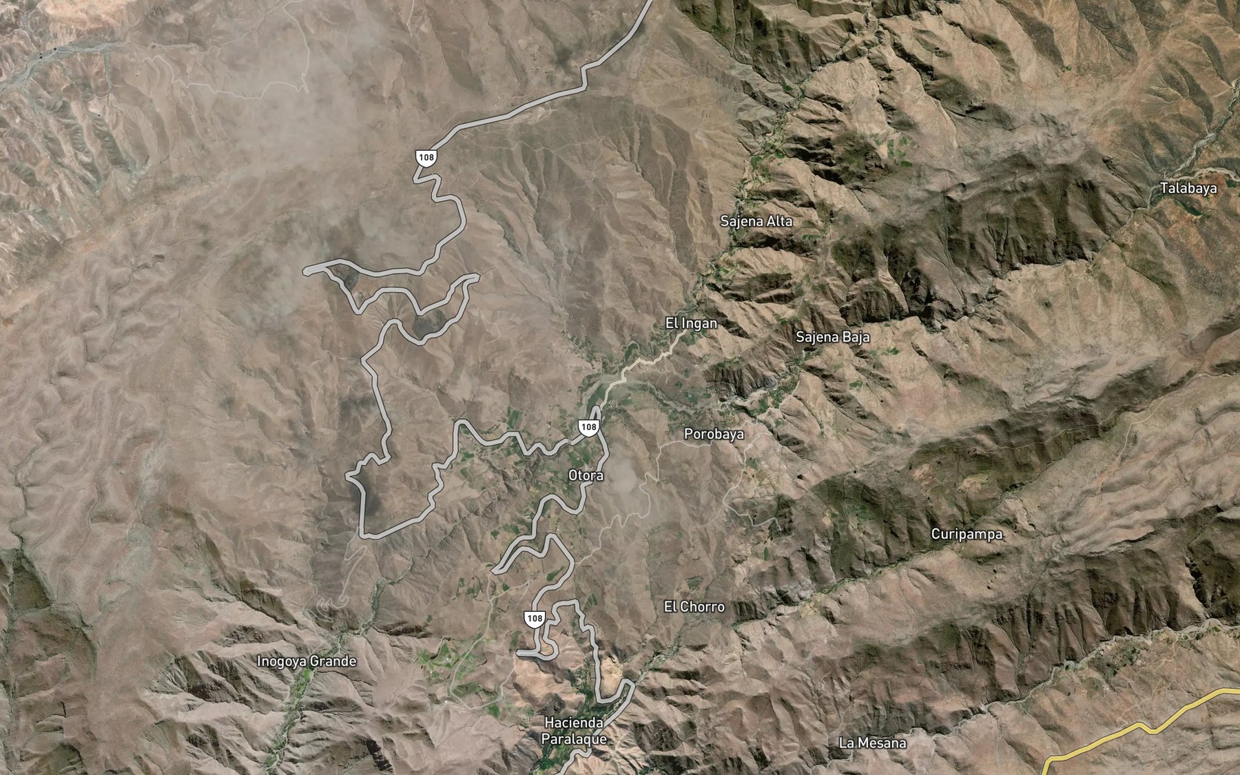 Satellite map of the Quebrada Porovaya