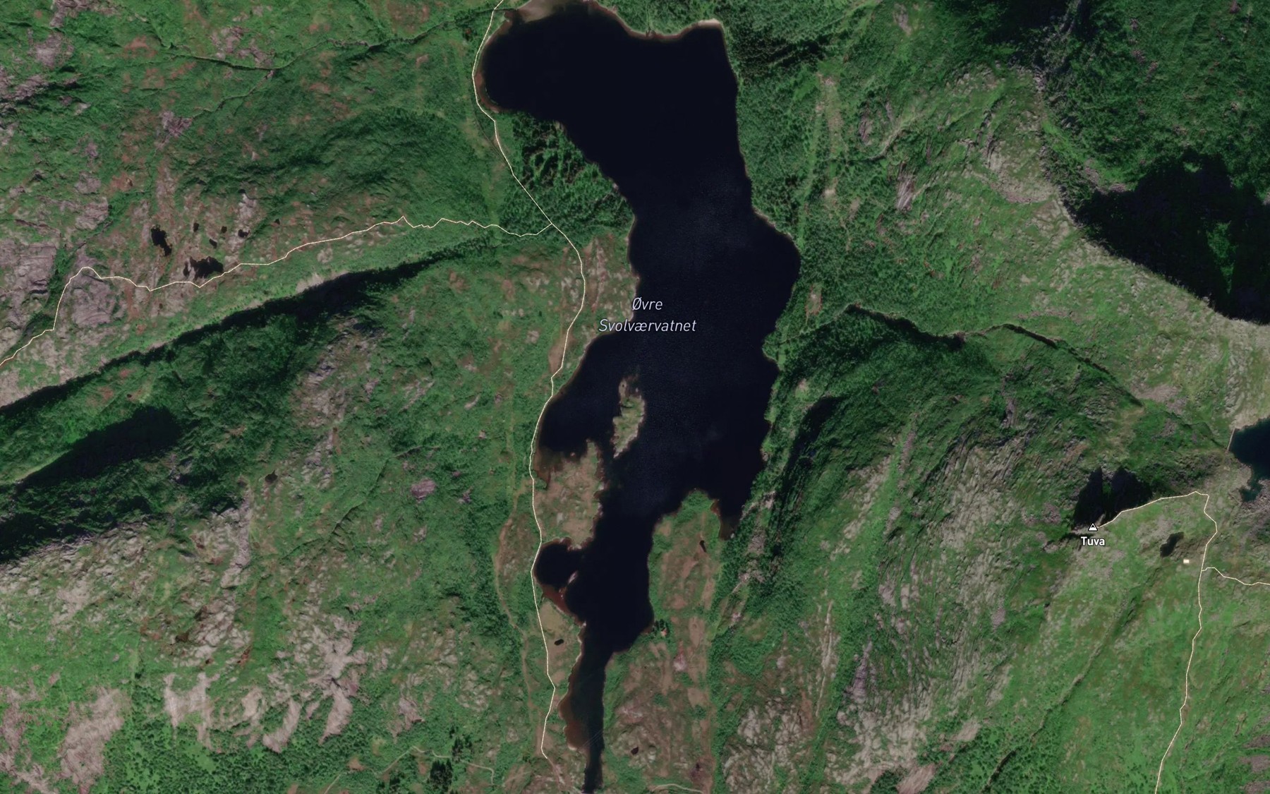 Satellite map of the Svolvaervatnet,ovre