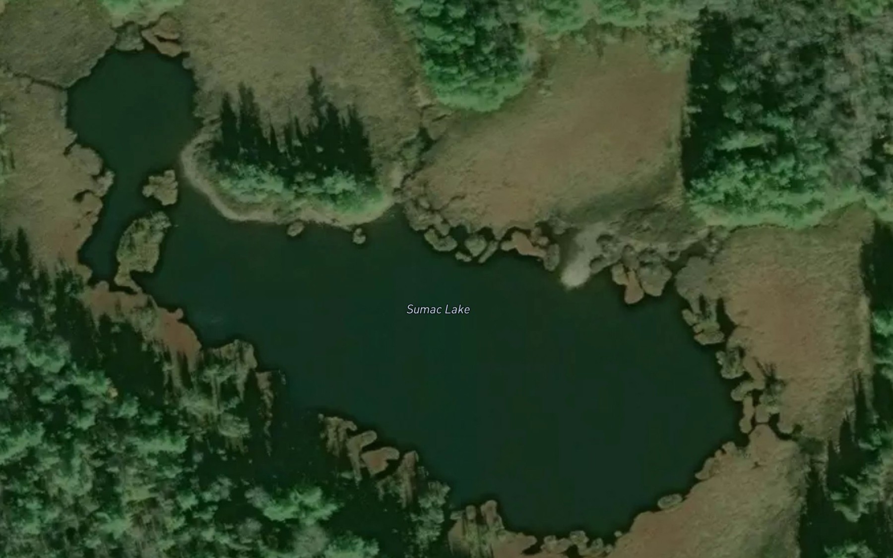 Satellite map of the Sumac Lake