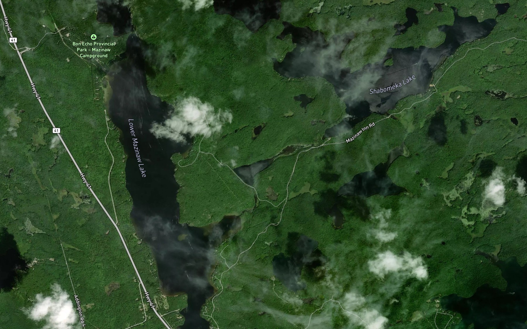 Satellite map of the Semicircle Lake