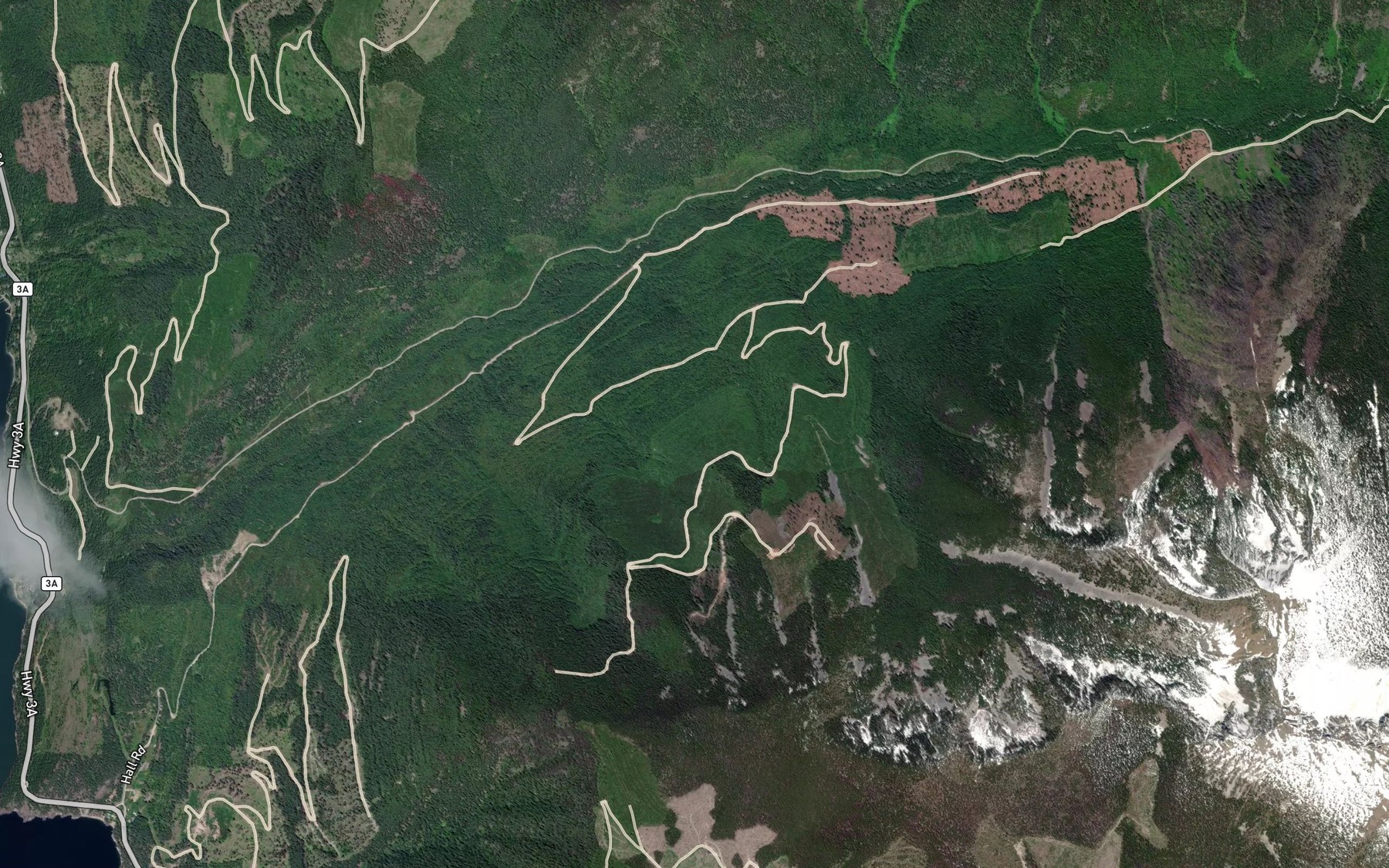 Satellite map of the Tungsten Creek