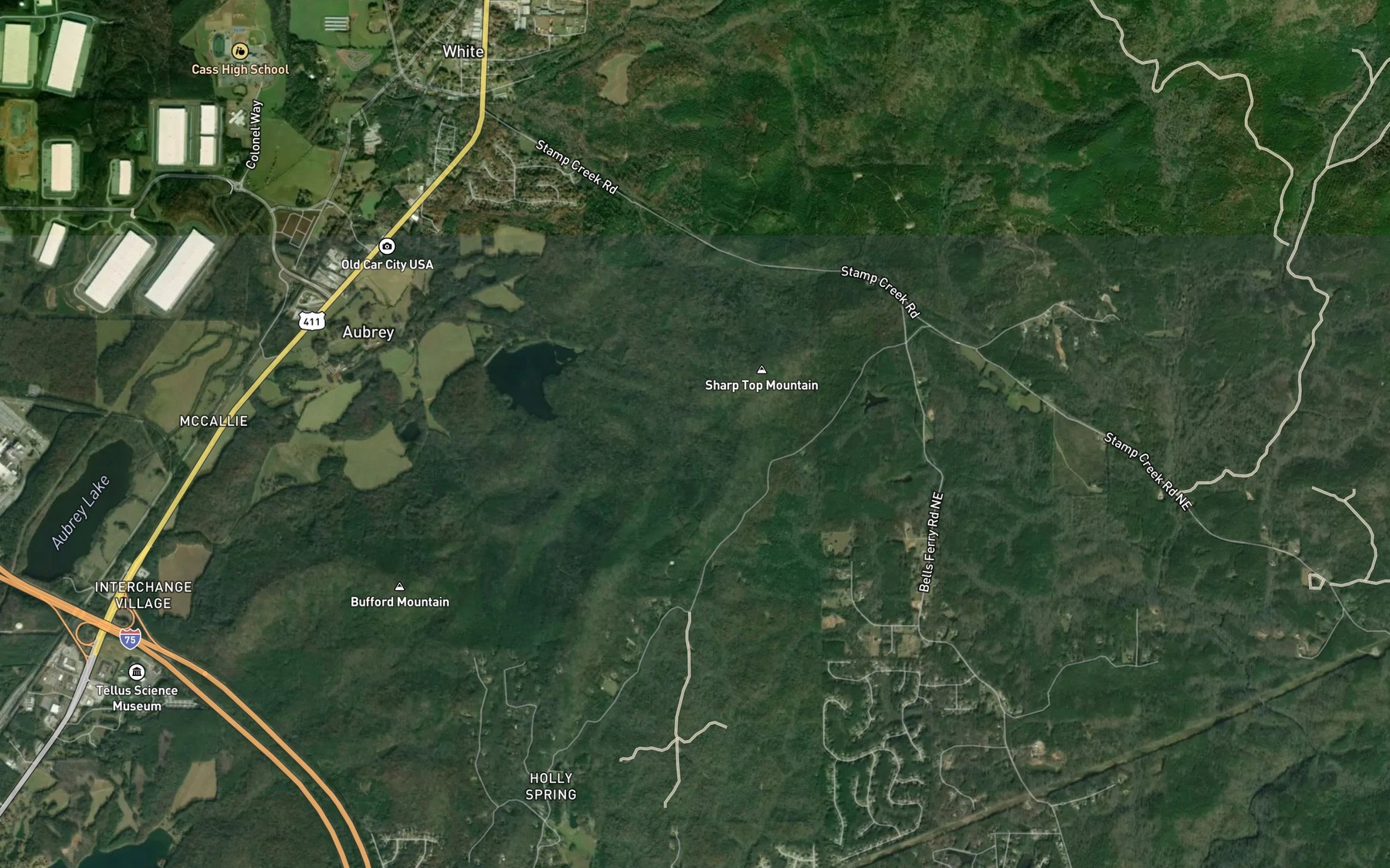 Satellite map of the Big Spring