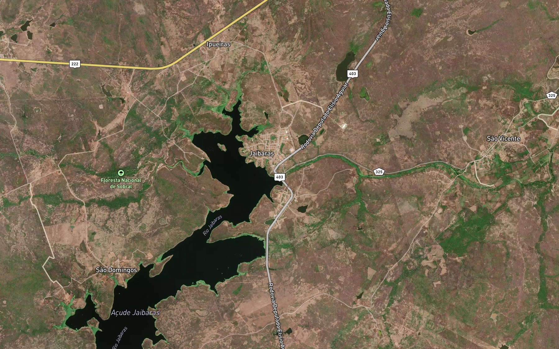 Satellite map of the Canal de Irrigacao-Perimetro Irrigado Ayres de Souza