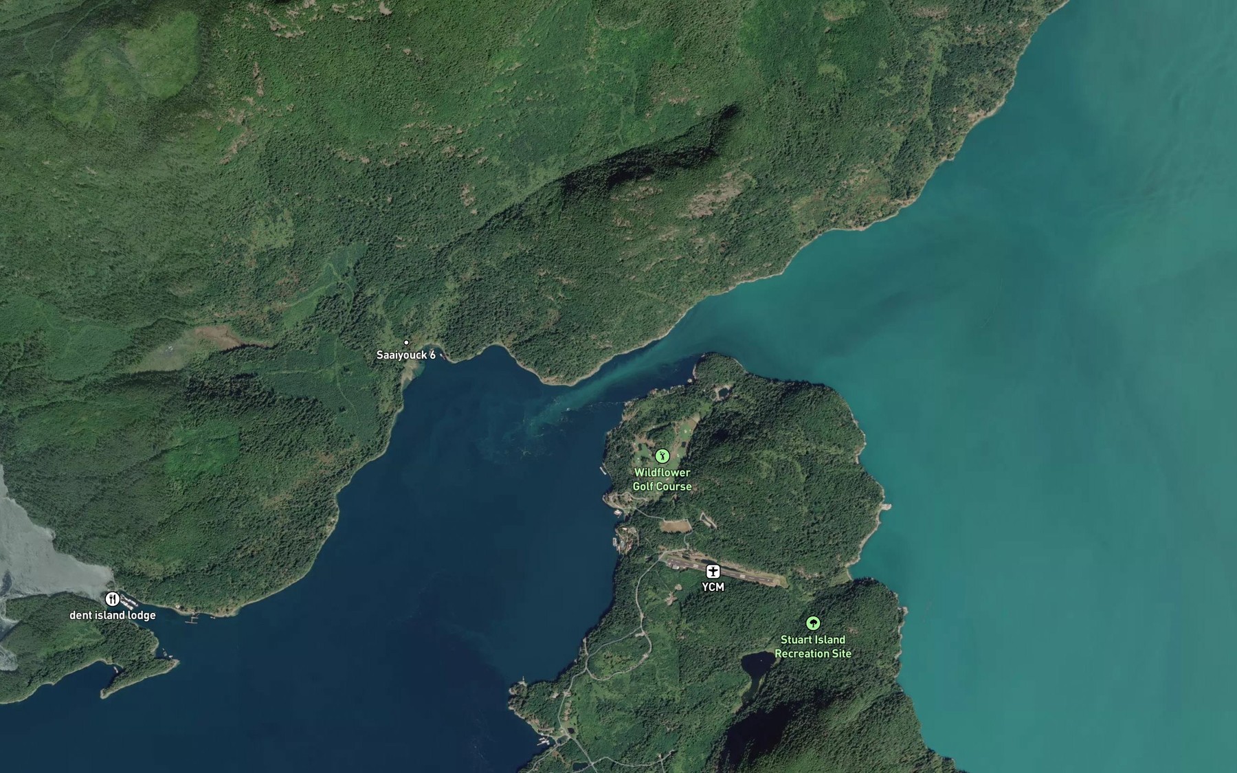 Satellite map of the Arran Rapids