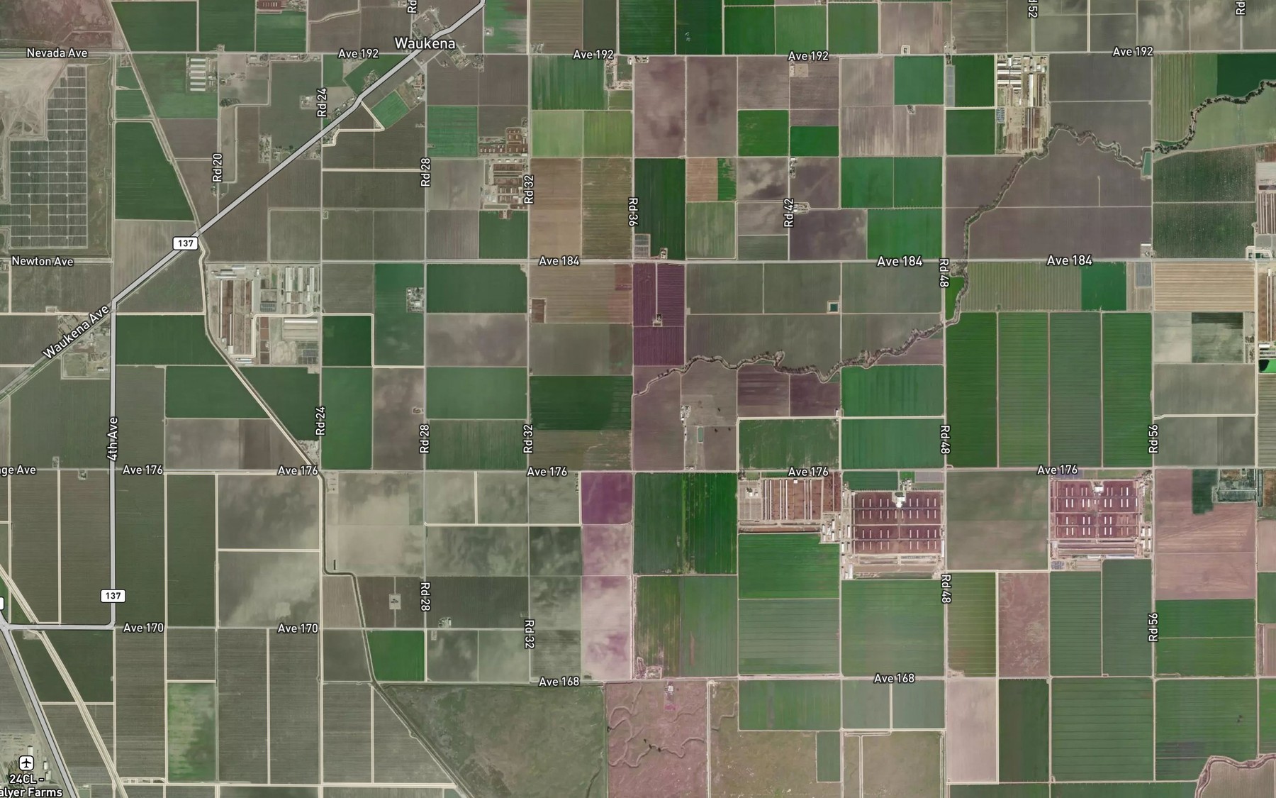 Satellite map of the Bates Slough