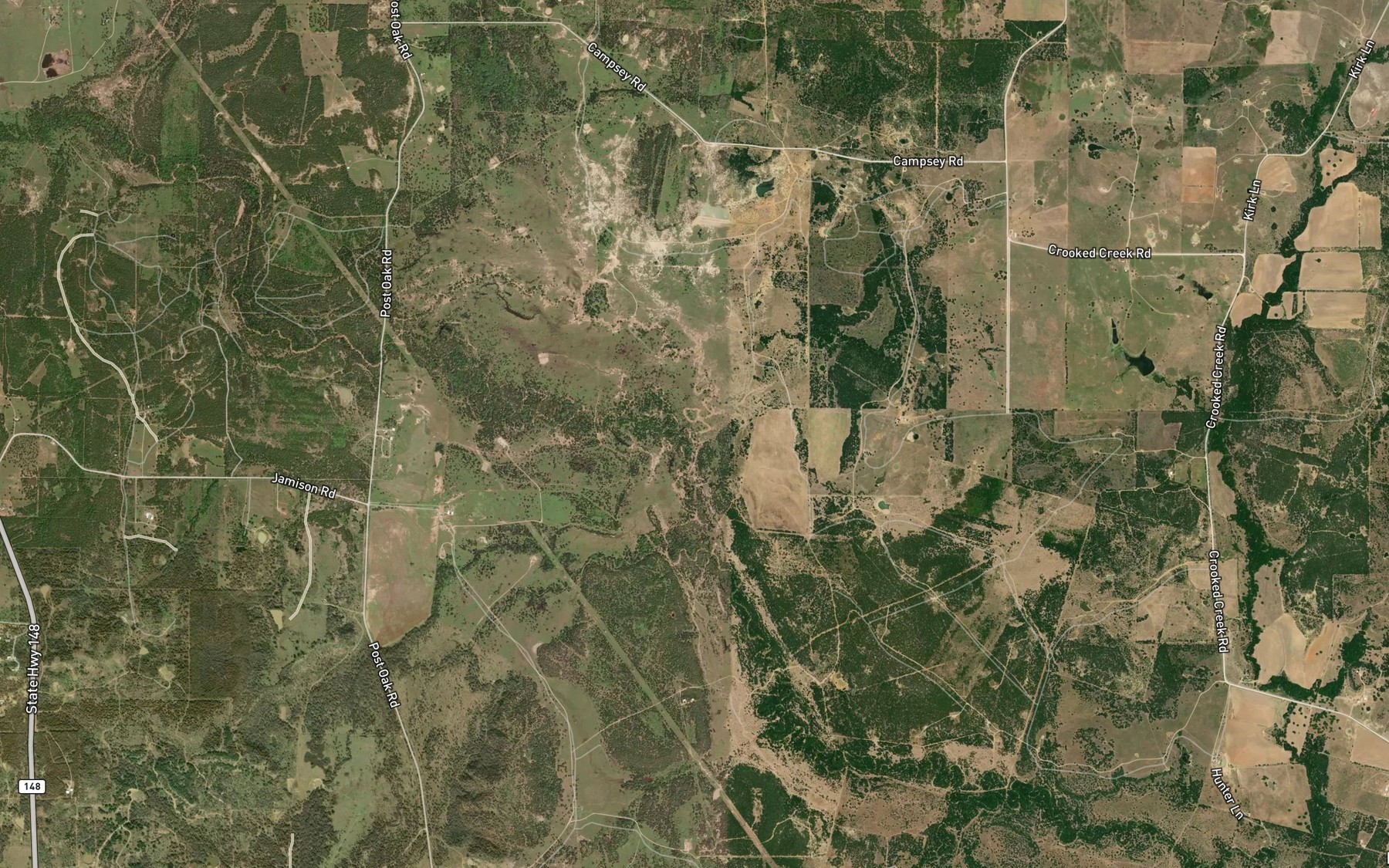 Satellite map of the Crooked Creek