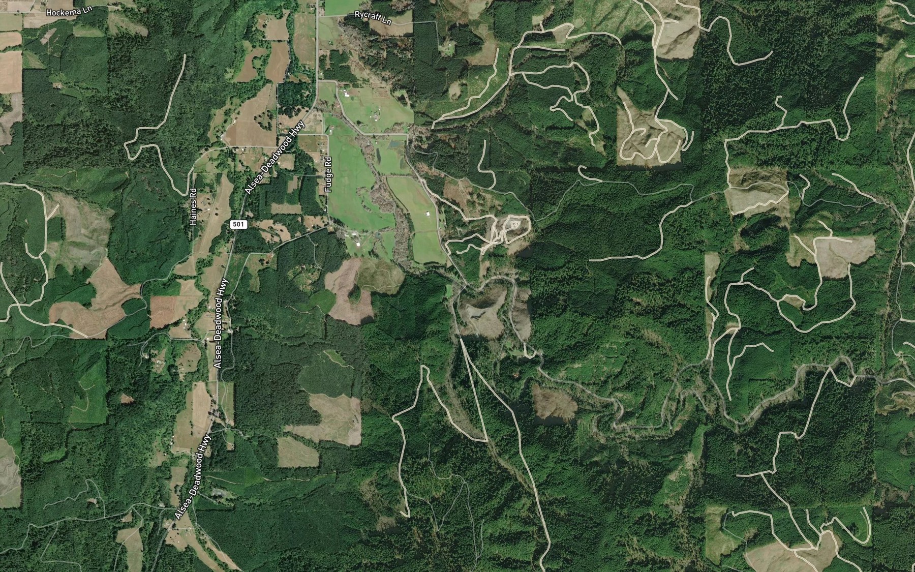 Satellite map of the Tobe Creek
