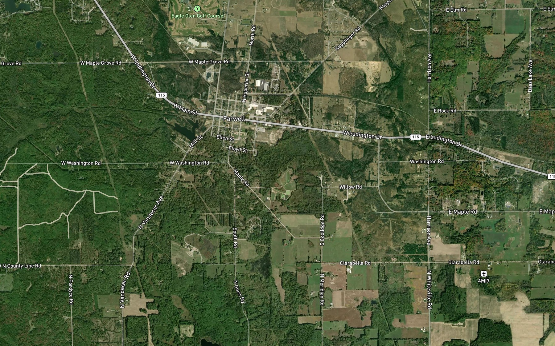 Satellite map of the White Sand Creek