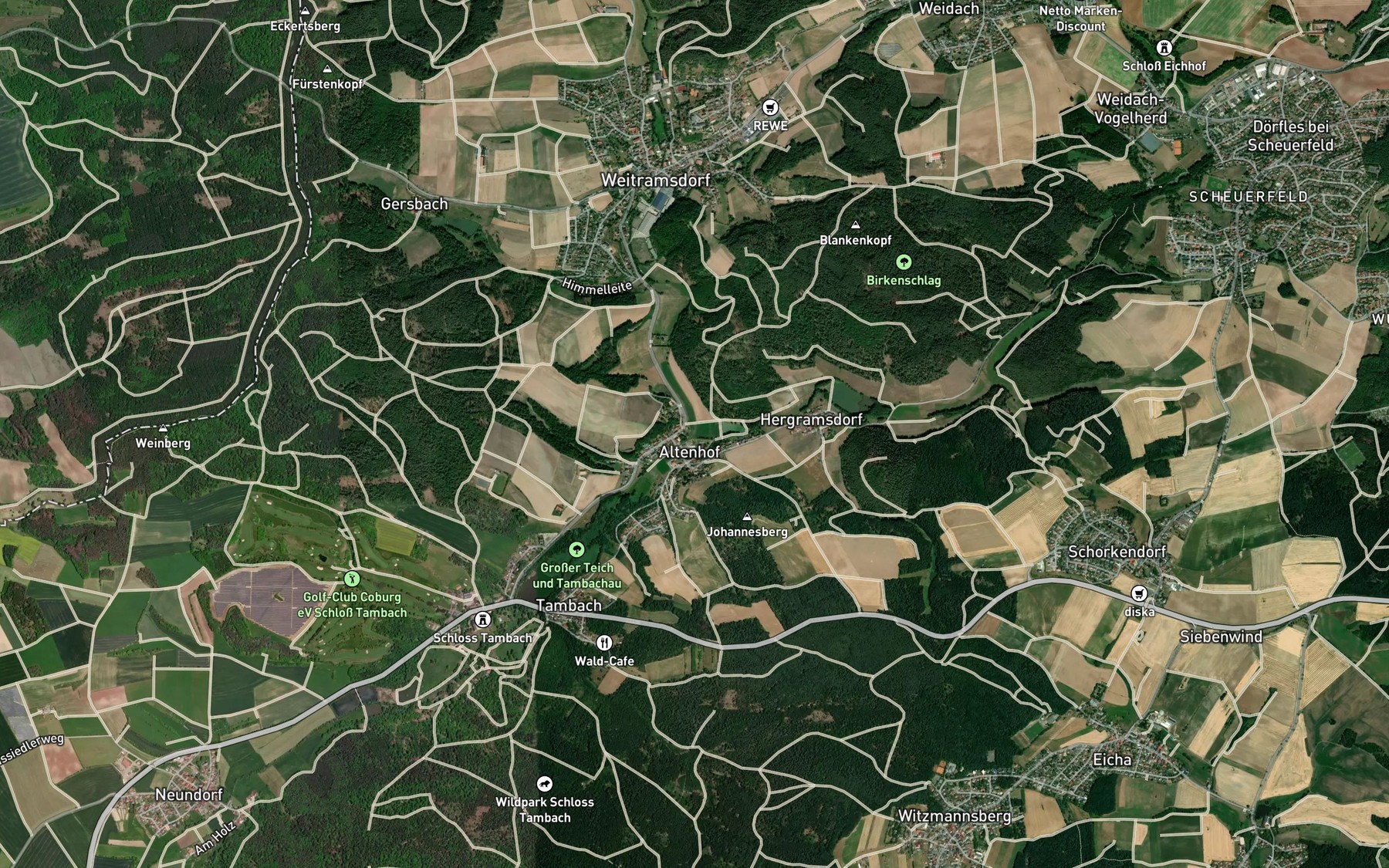 Satellite map of the Augraben