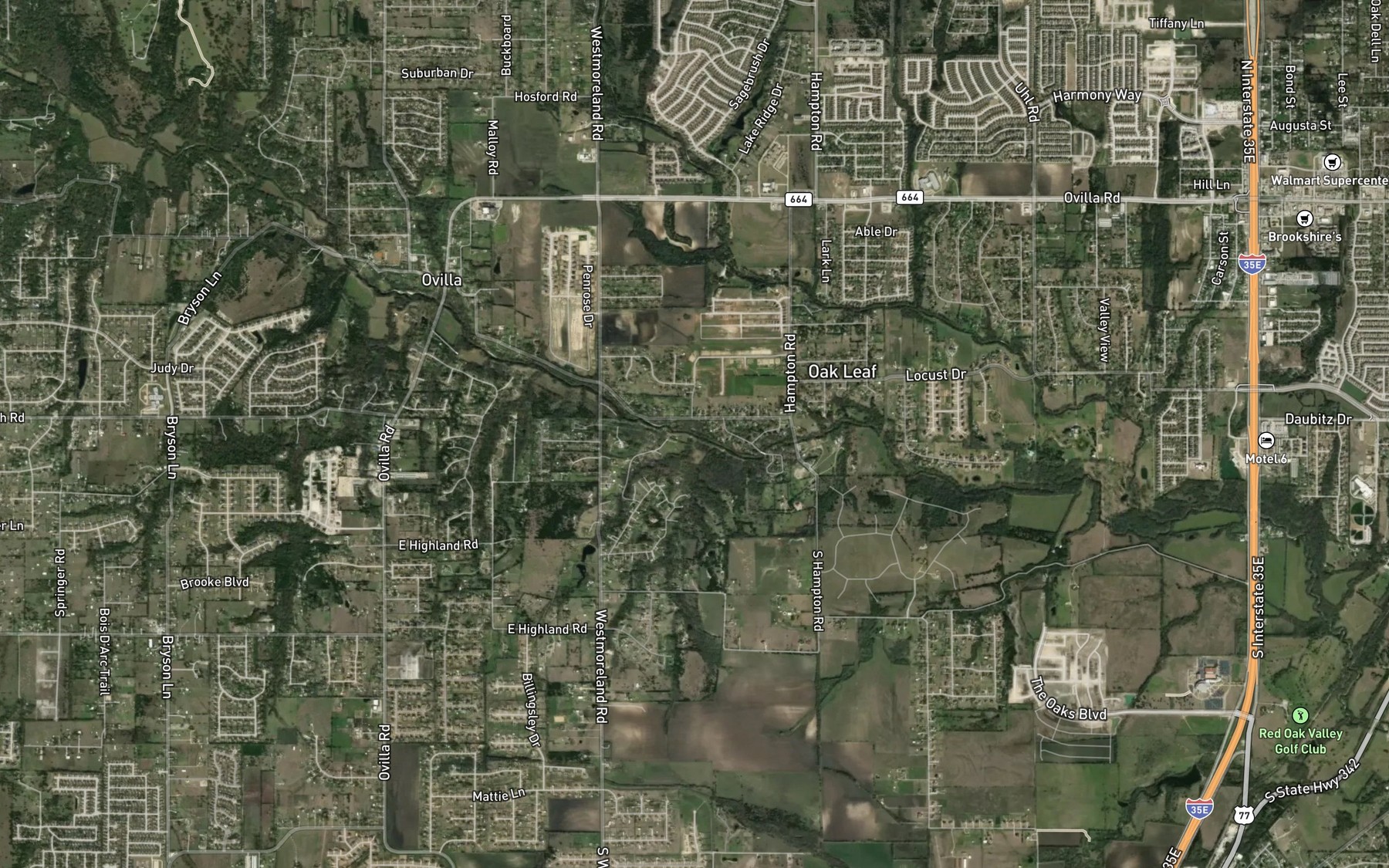 Satellite map of the Willow Brook