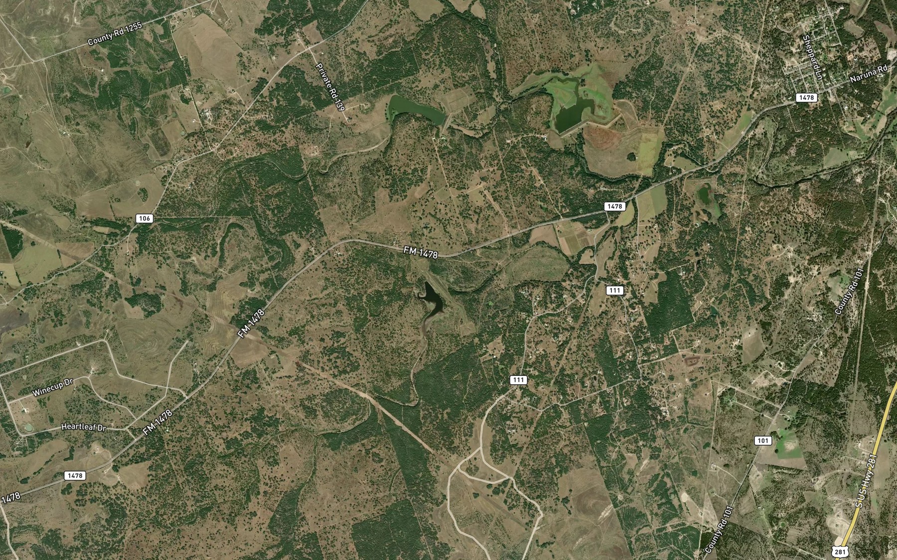Satellite map of the Soil Conservation Service Site 4 Reservoir