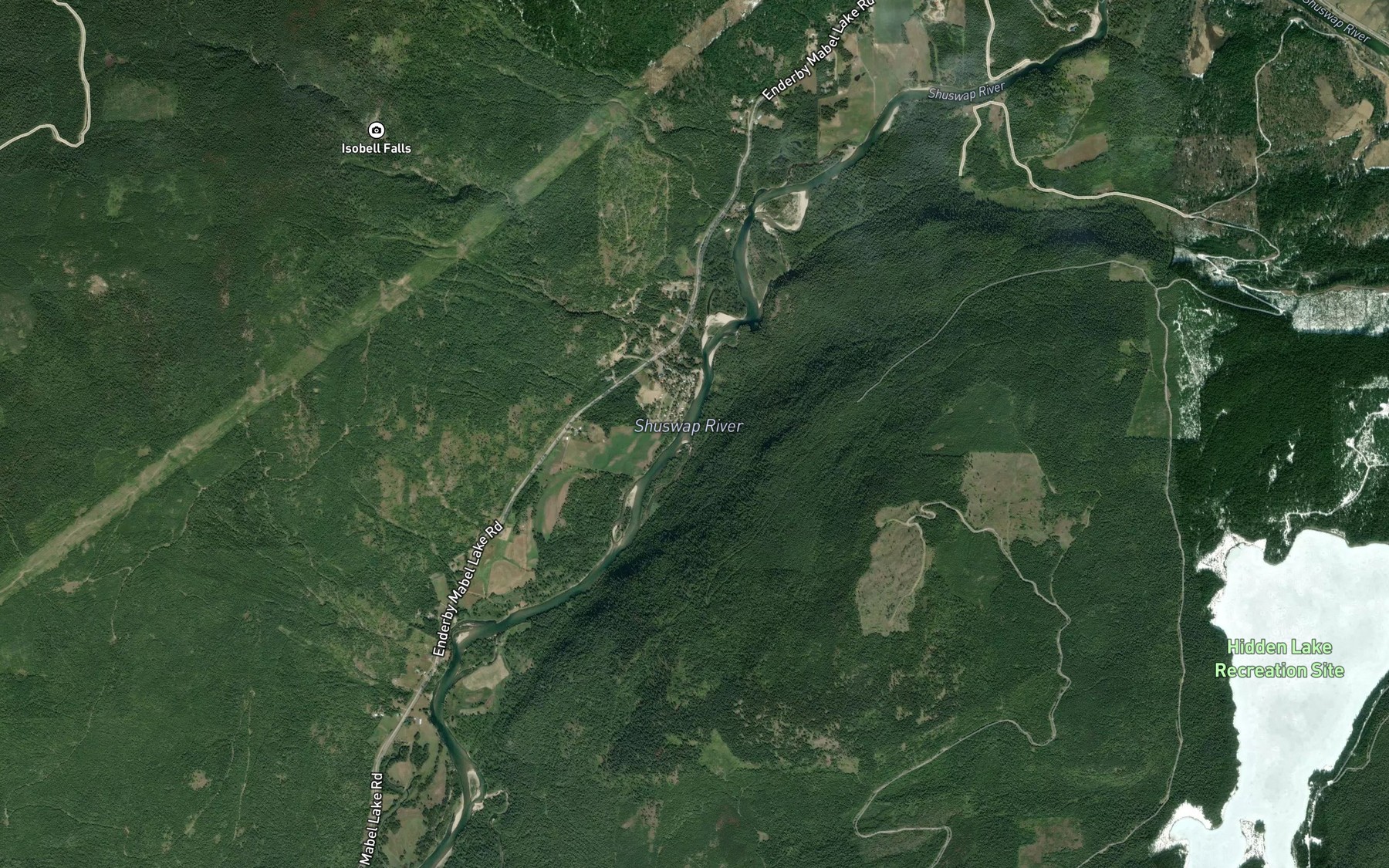 Satellite map of the Fall Creek
