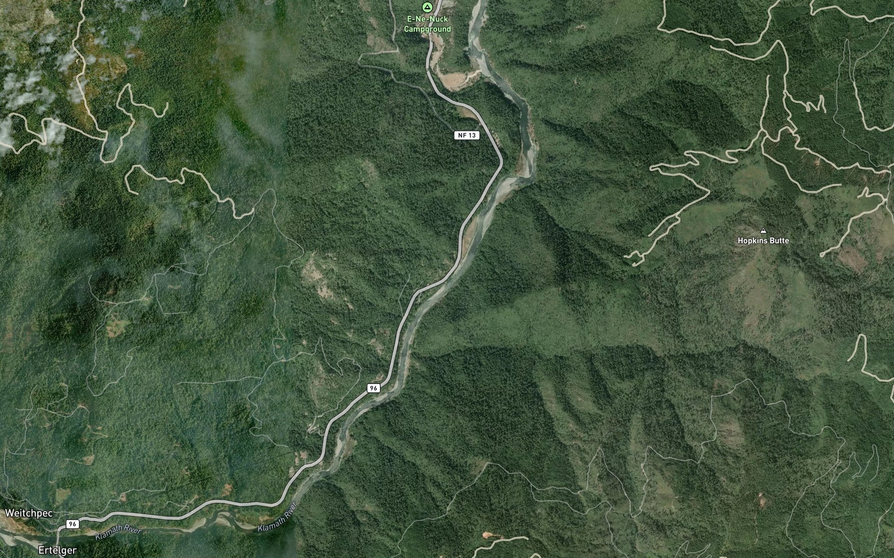 Satellite map of the Joe Marine Creek