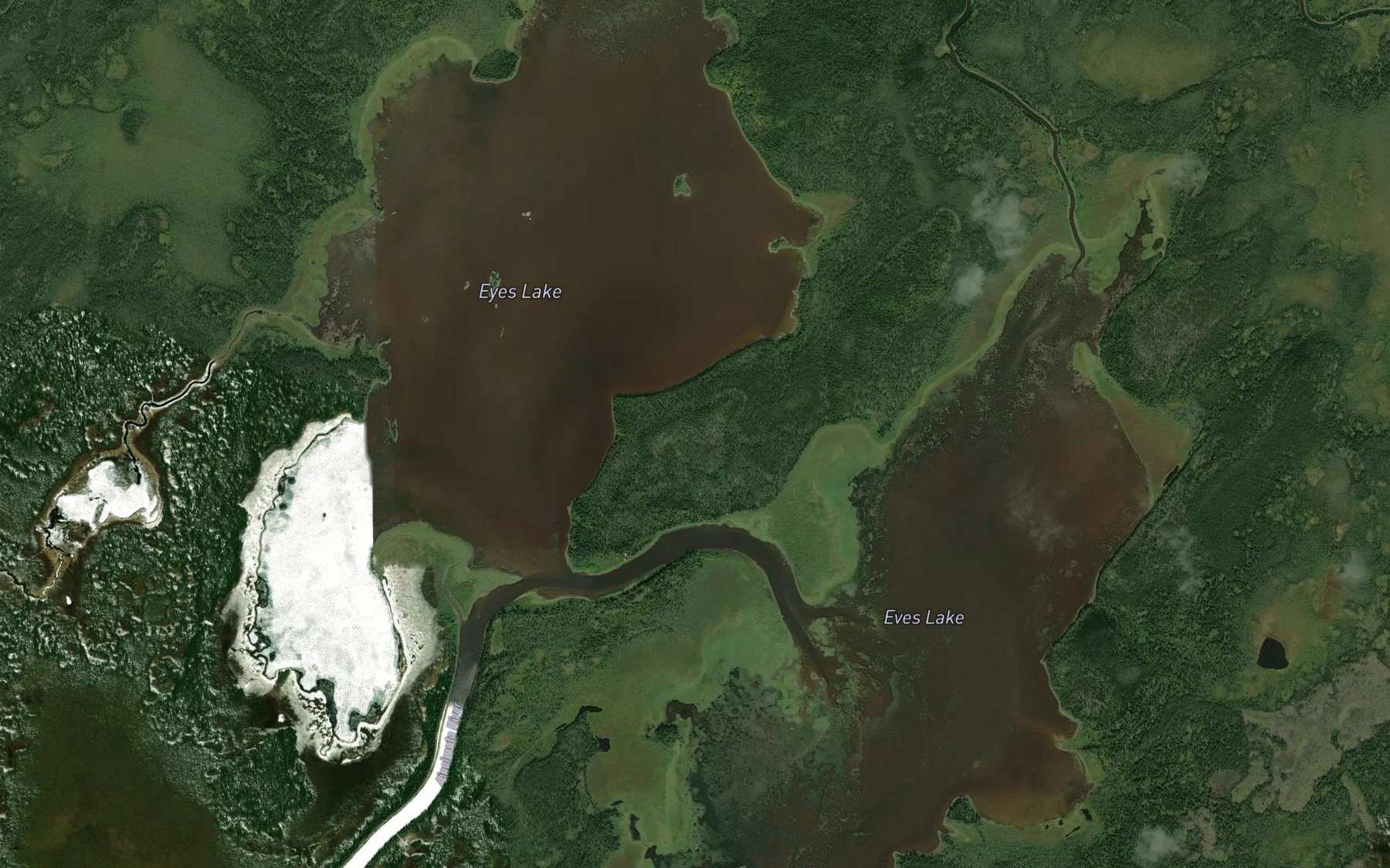 Satellite map of the Eyes Lake