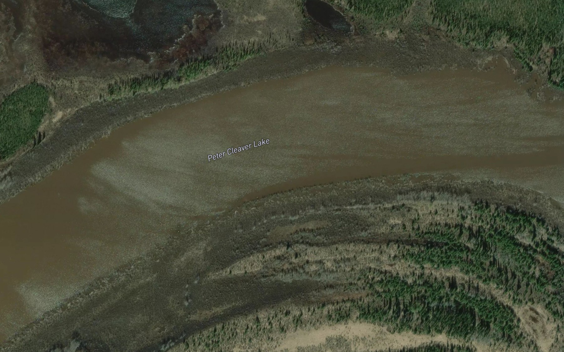 Satellite map of the Peter Cleaver Lake
