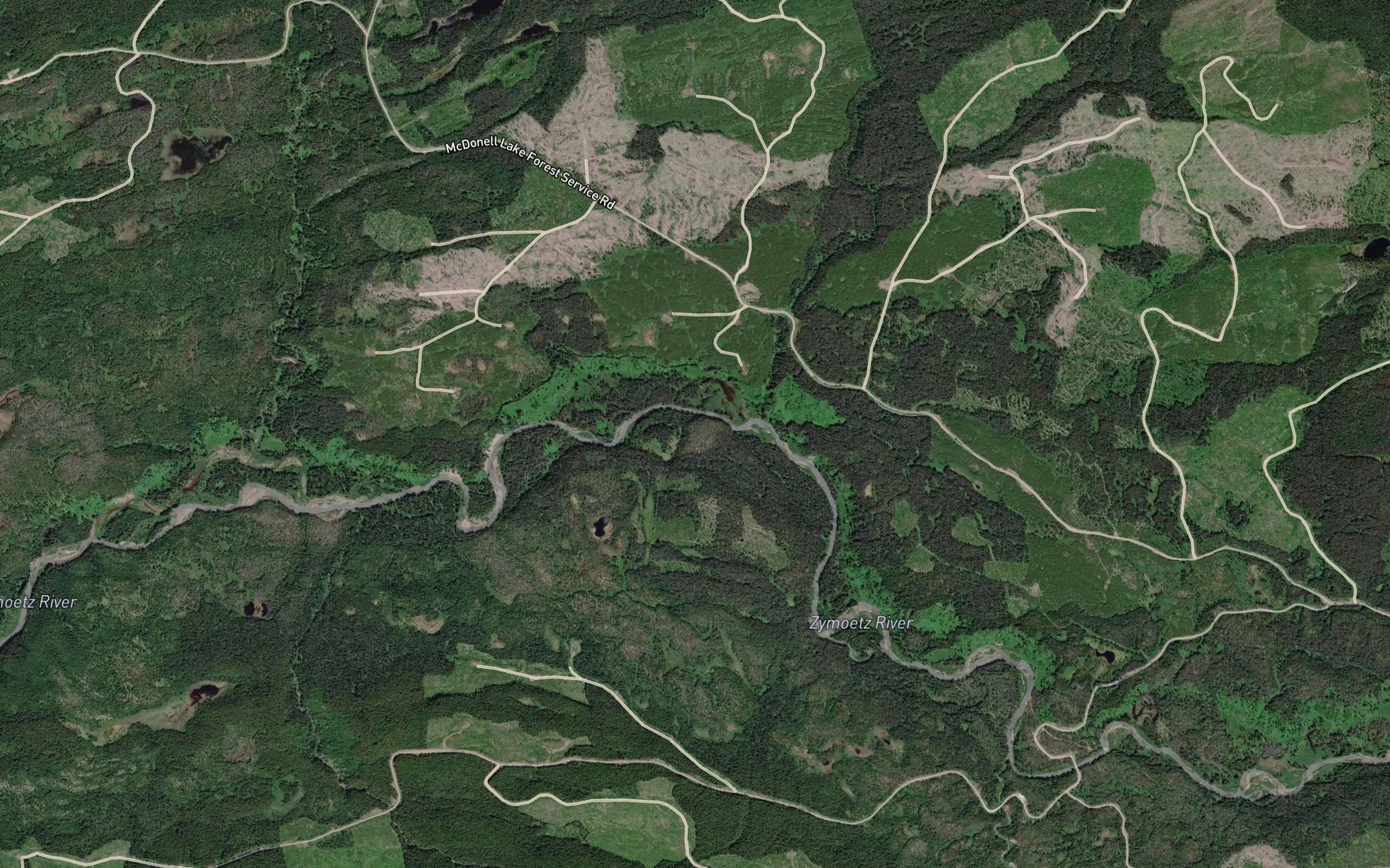 Satellite map of the Sandstone Creek