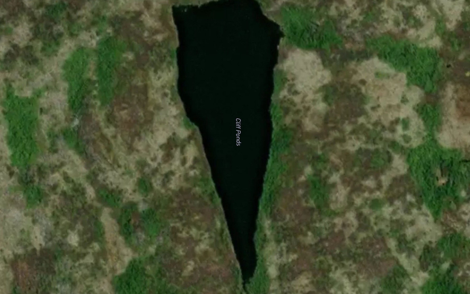 Satellite map of the Cliff Ponds