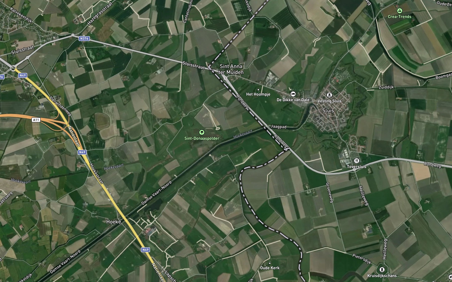 Satellite map of the Hoekevaart