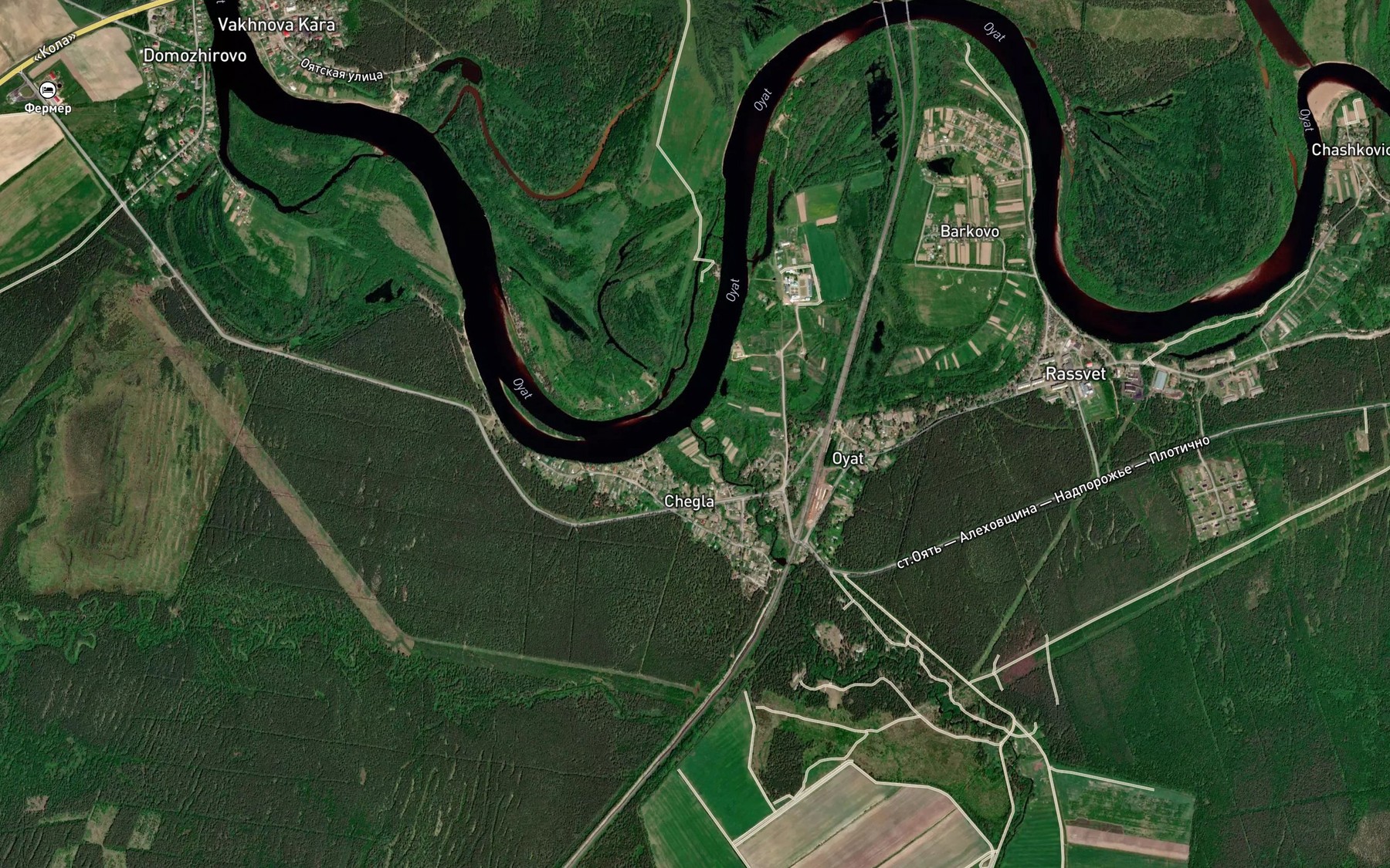 Satellite map of the Vikshen'ga