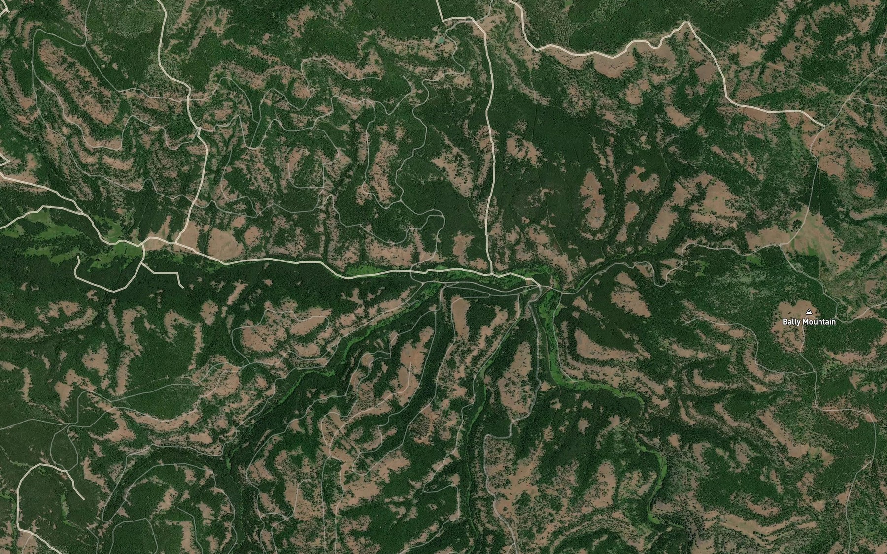 Satellite map of the Waucup Creek