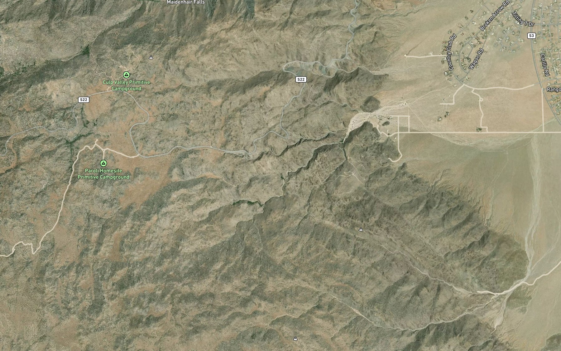 Satellite map of the Middle Spring