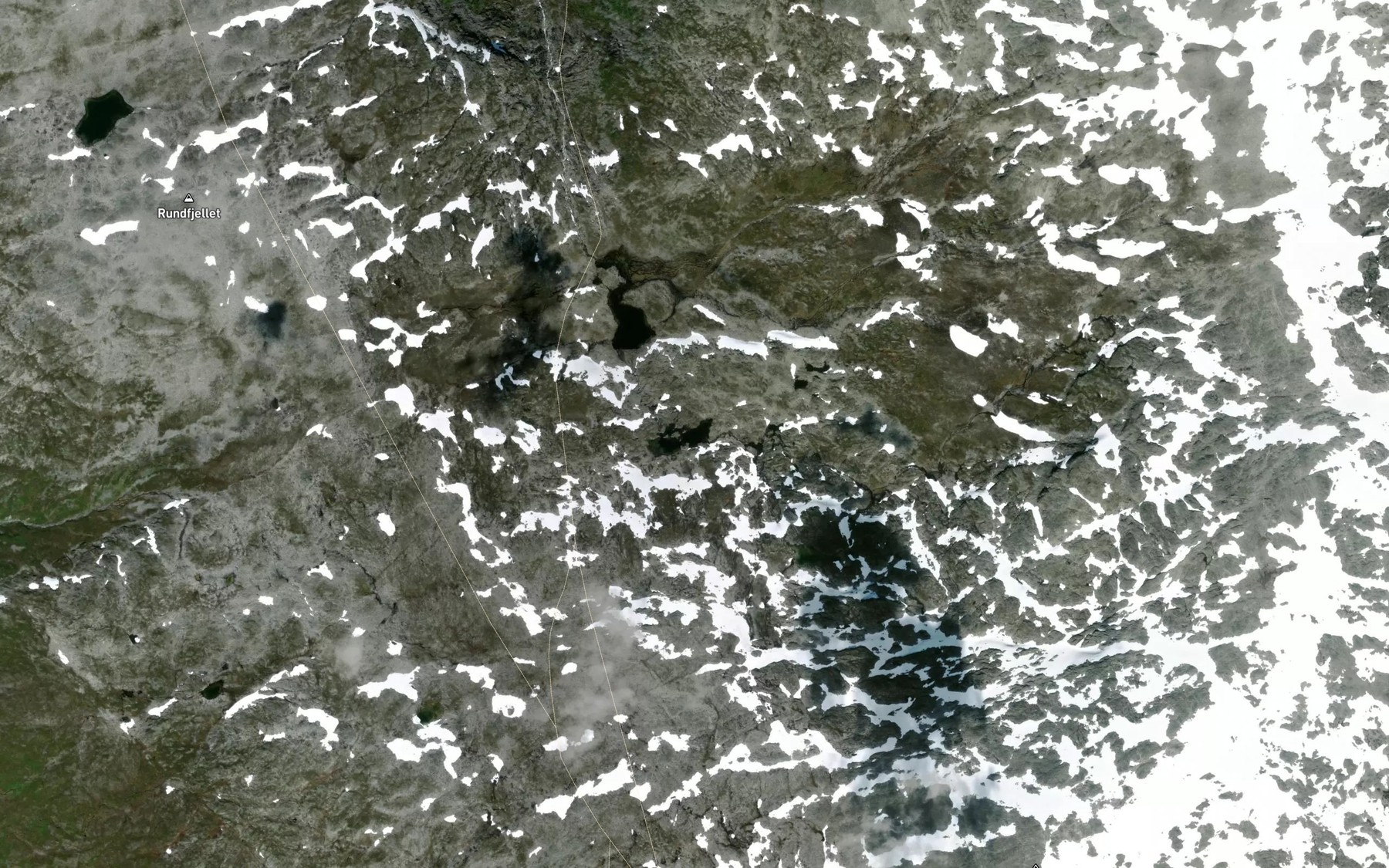 Satellite map of the Krokelvvatnan,ovre