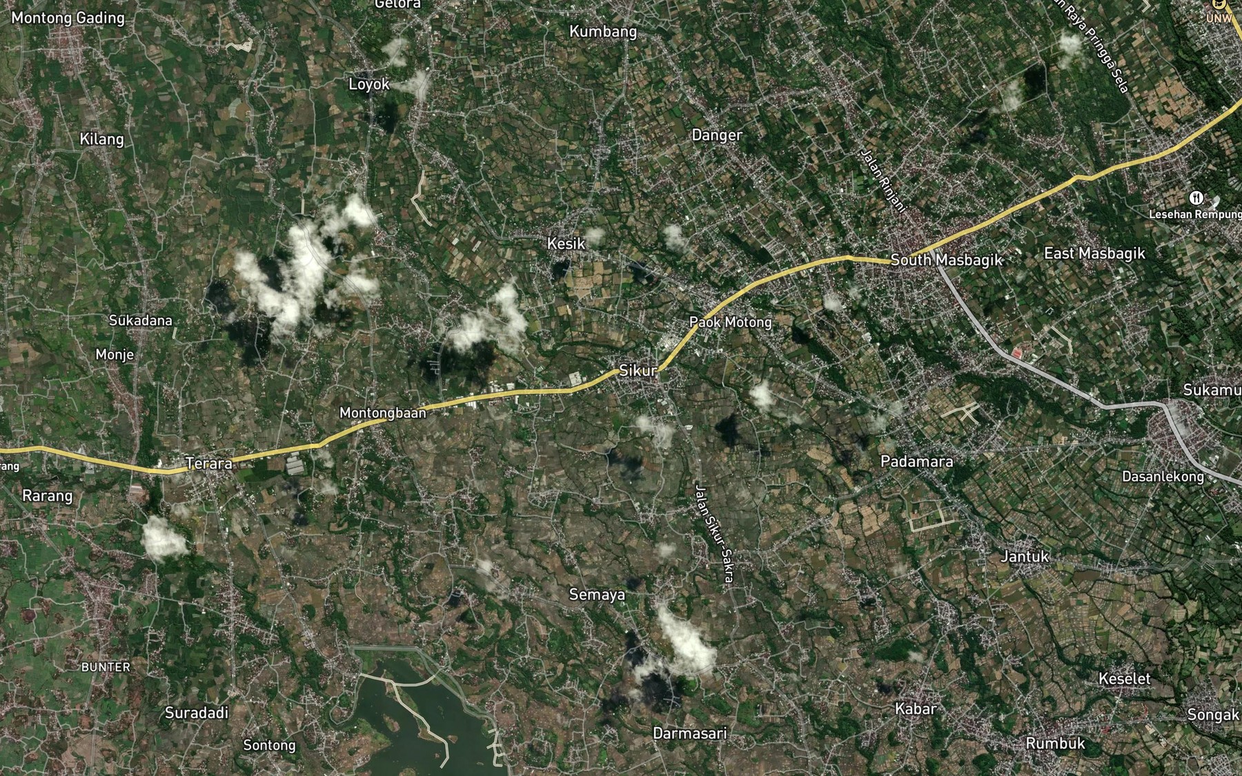 Satellite map of the Segara Endut