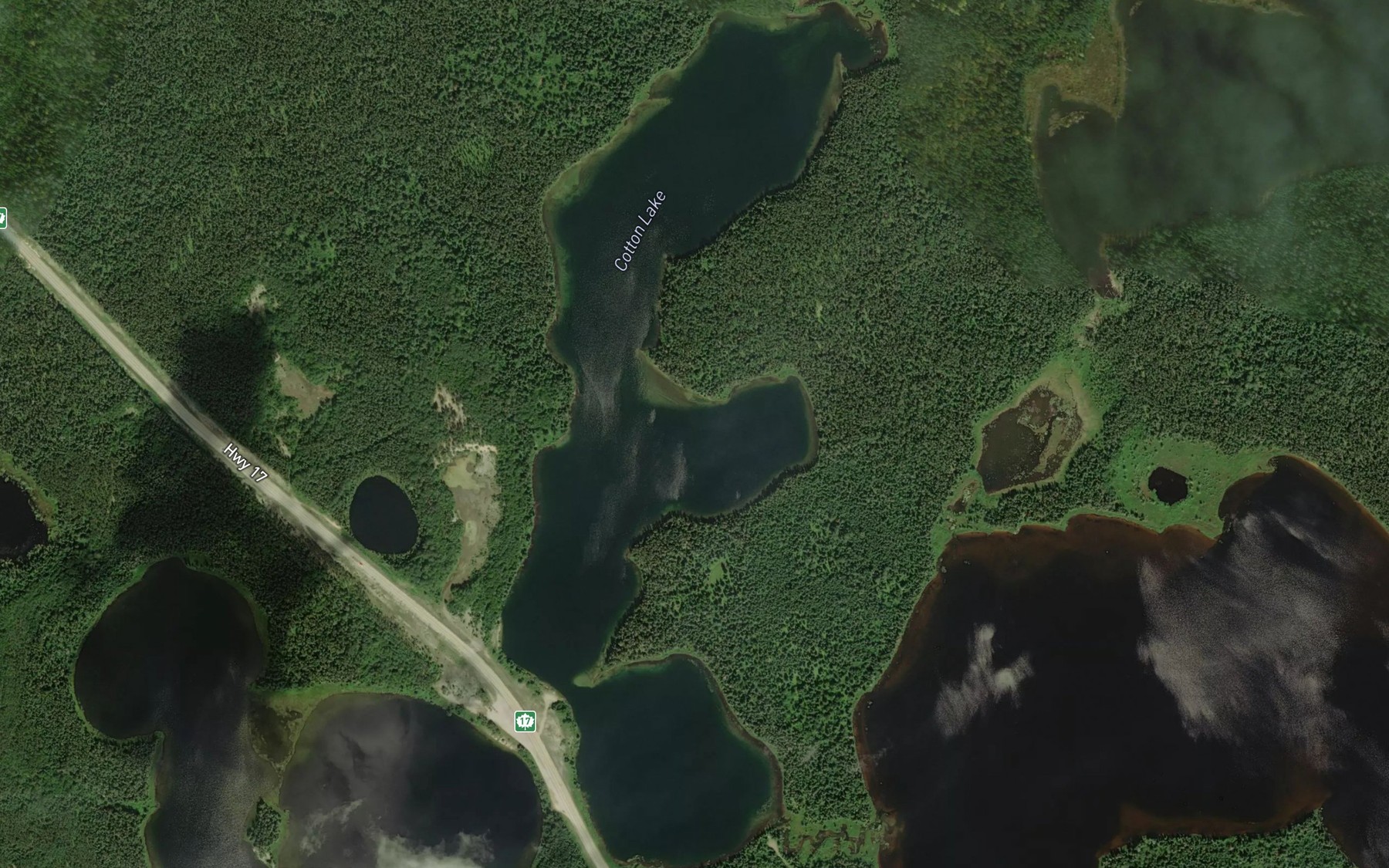Satellite map of the Cotton Lake