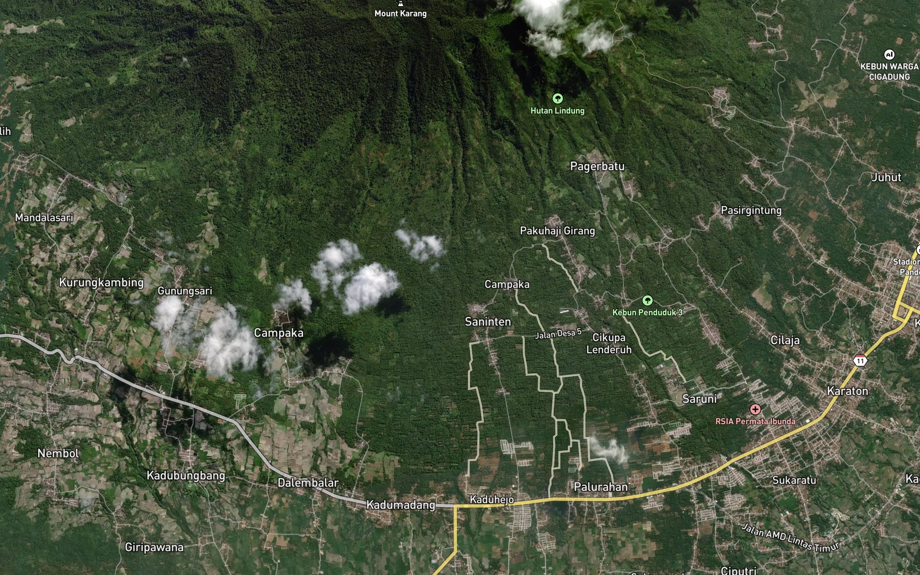 Satellite map of the Ci Purut