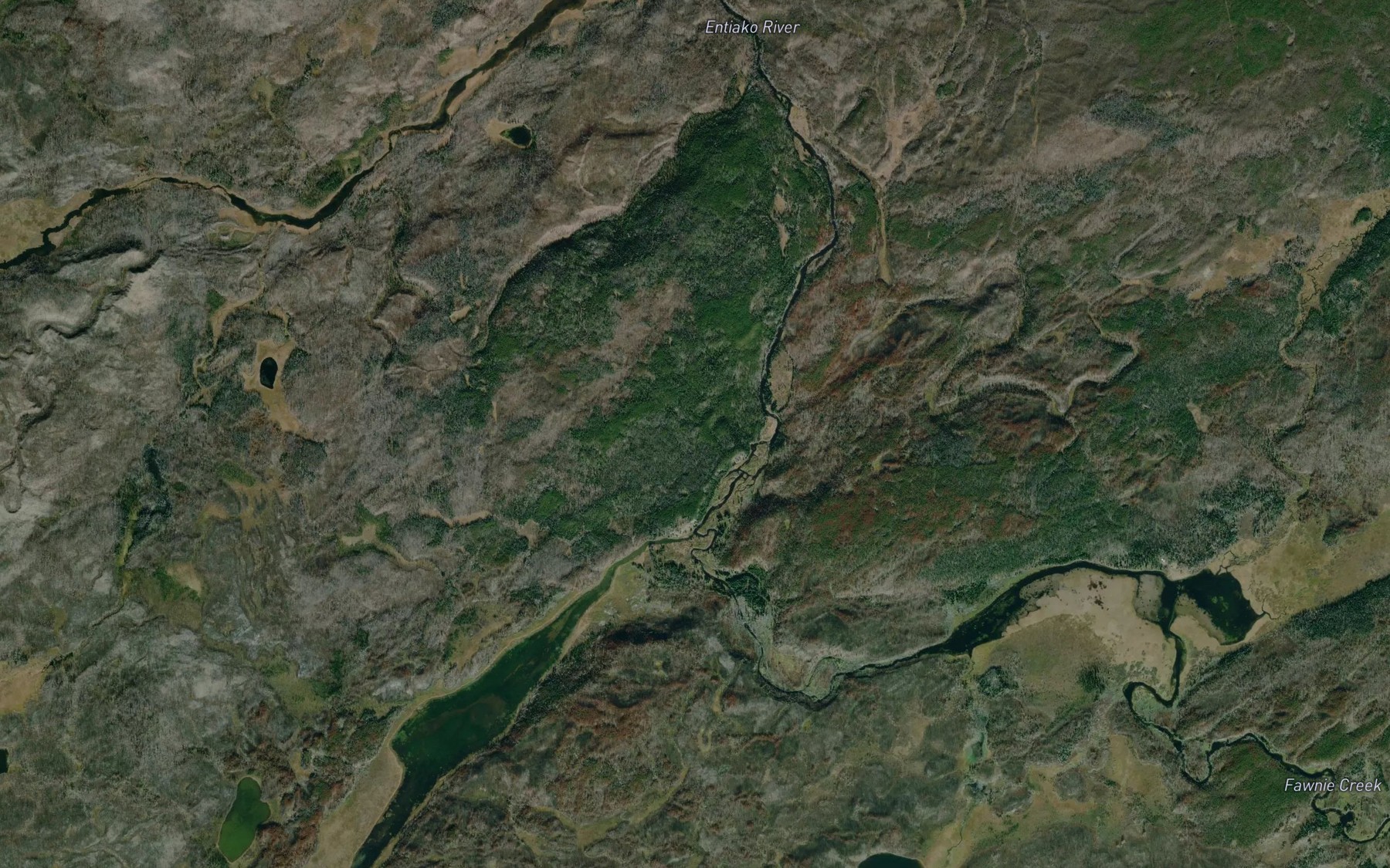 Satellite map of the Fawnie Creek