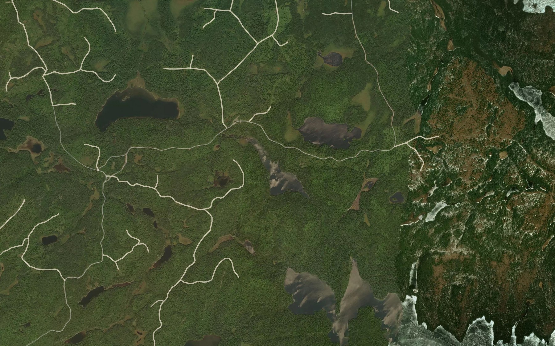 Satellite map of the Harris Lake