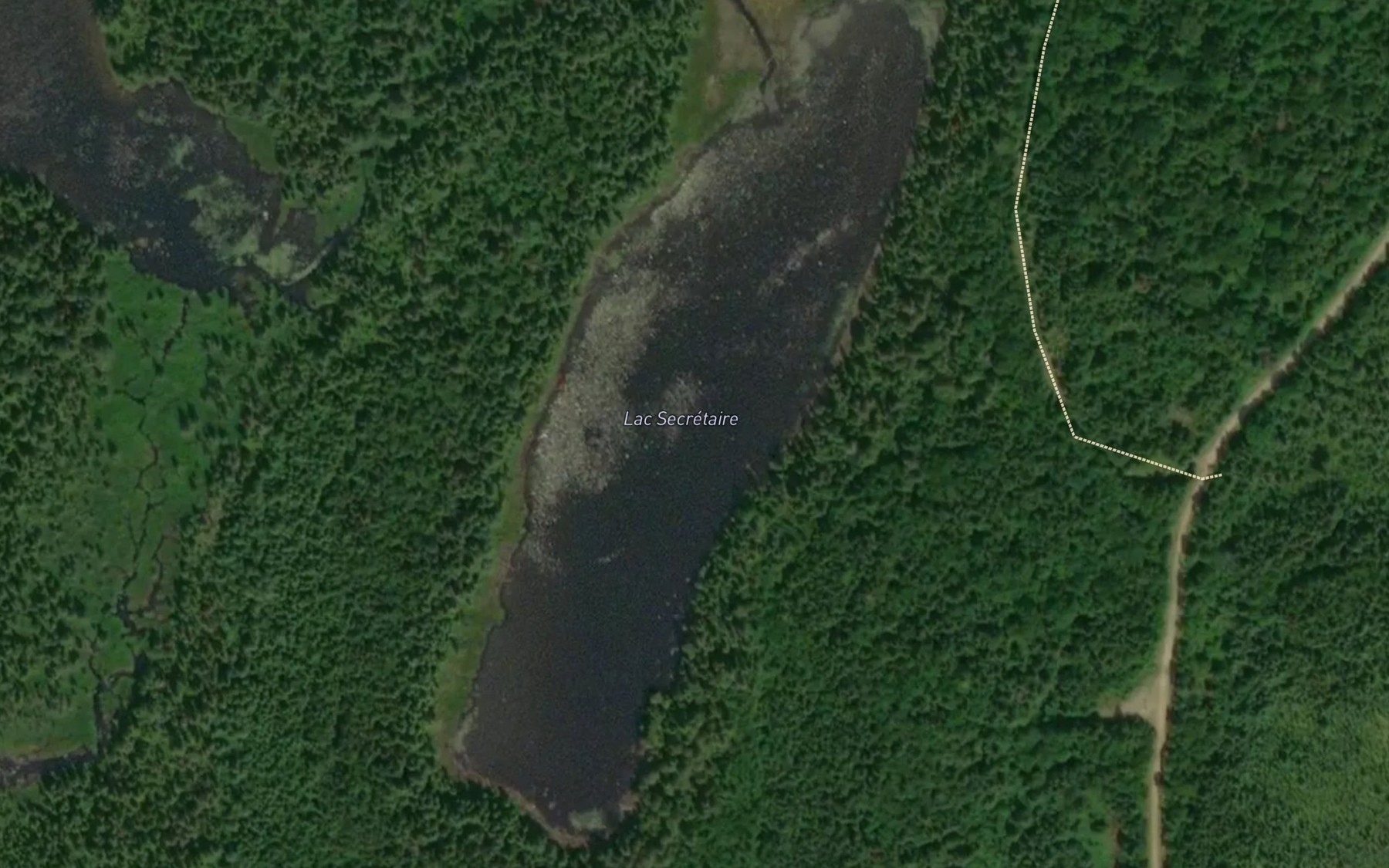 Satellite map of the Lac Secretaire