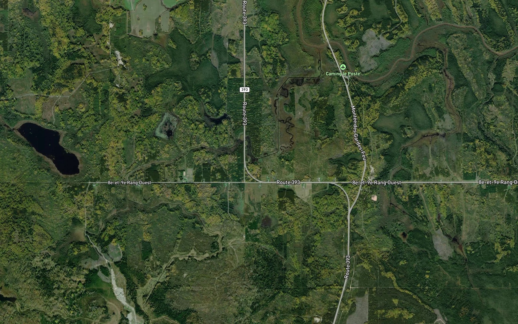 Satellite map of the Branche Hamilton