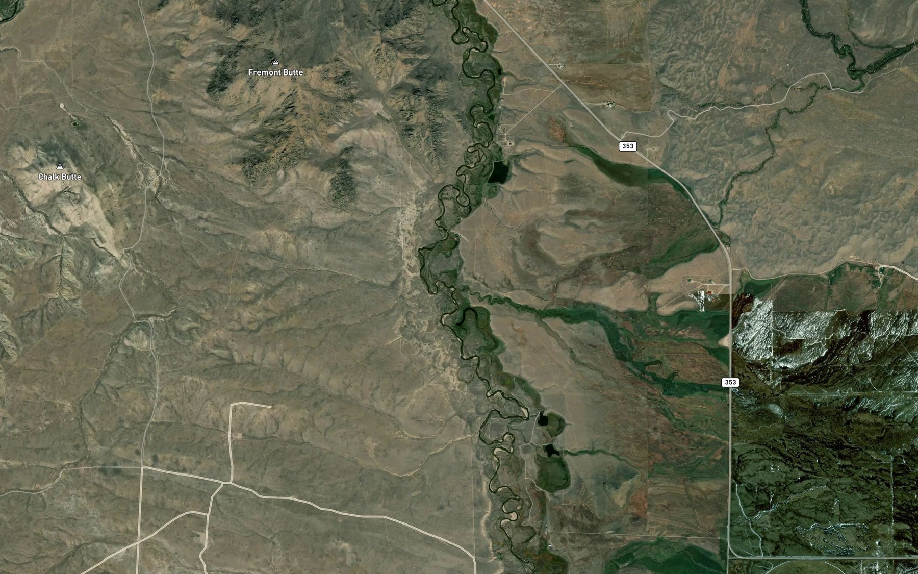 Satellite map of the Cottonwood Creek