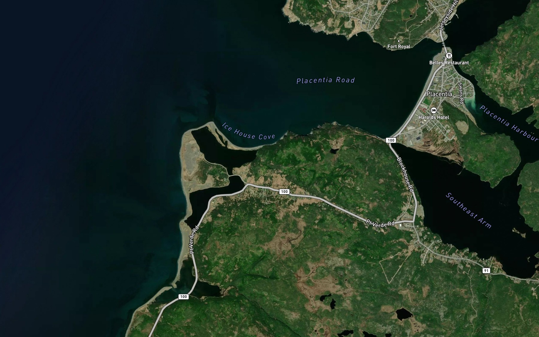 Satellite map of the Black Cove