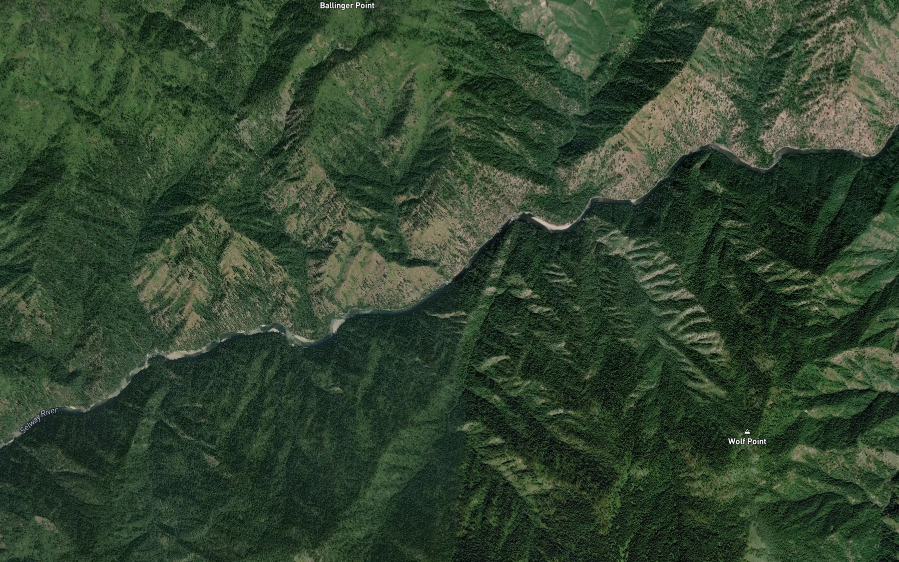 Satellite map of the Cascade Creek