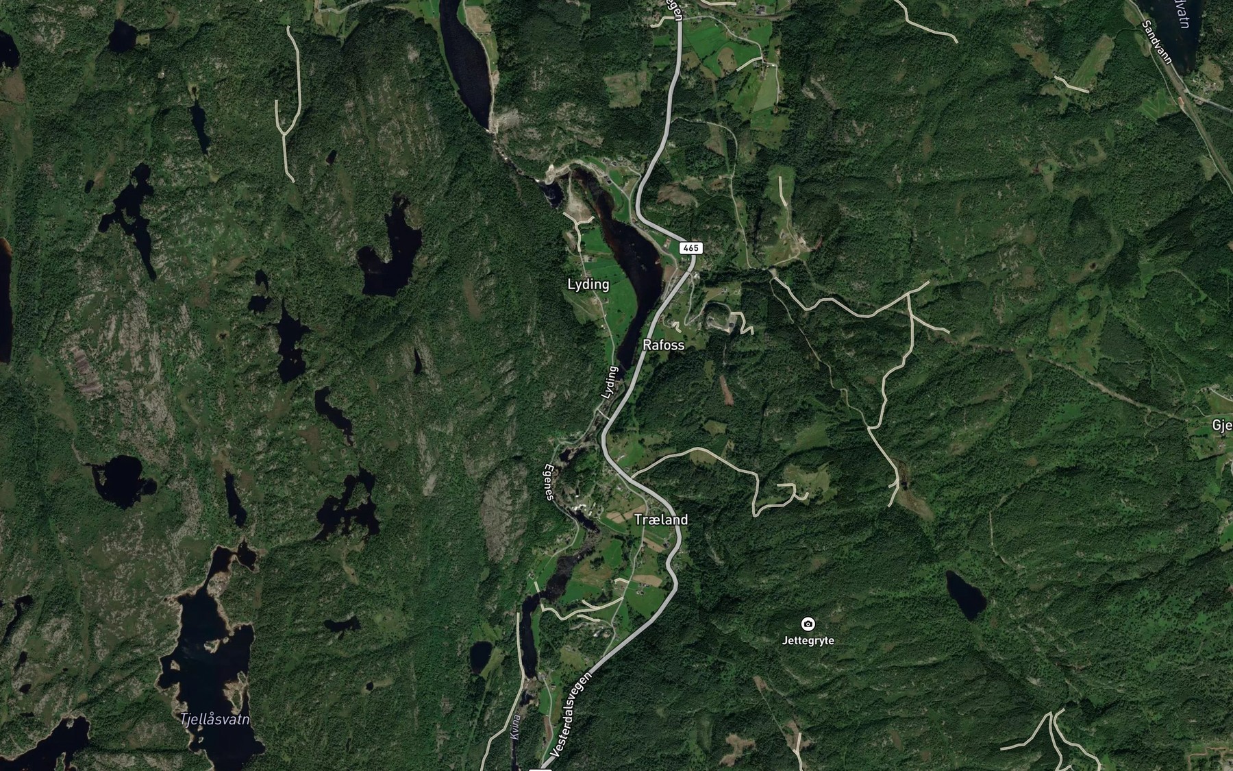 Satellite map of the Hoggfossen