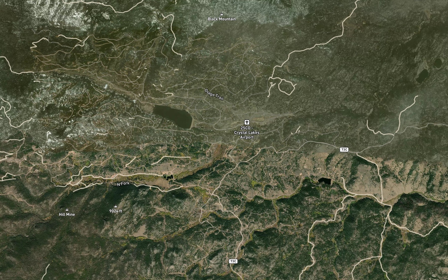Satellite map of the Panhandle Creek