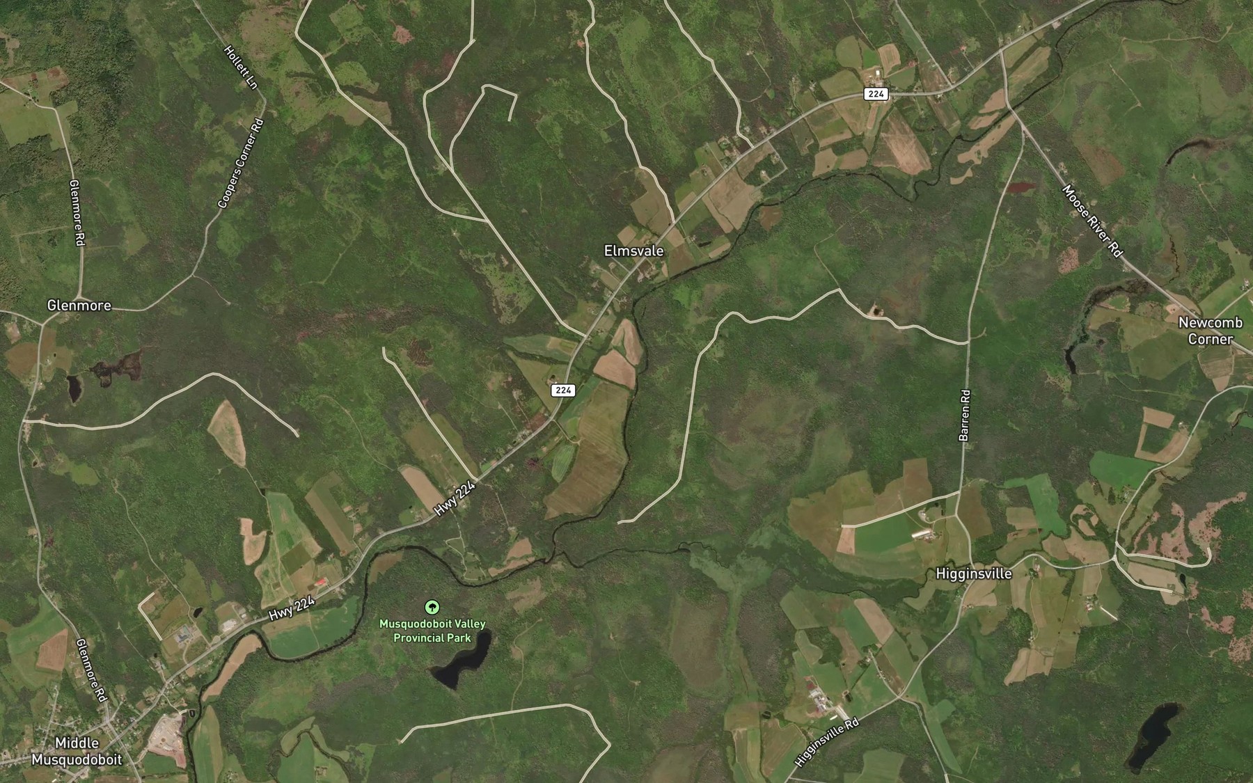 Satellite map of the Dry Brook