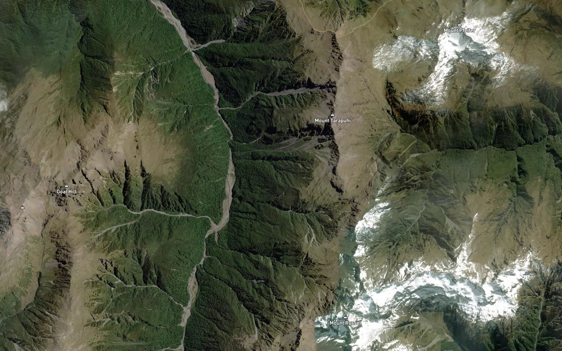 Satellite map of the Spray Creek