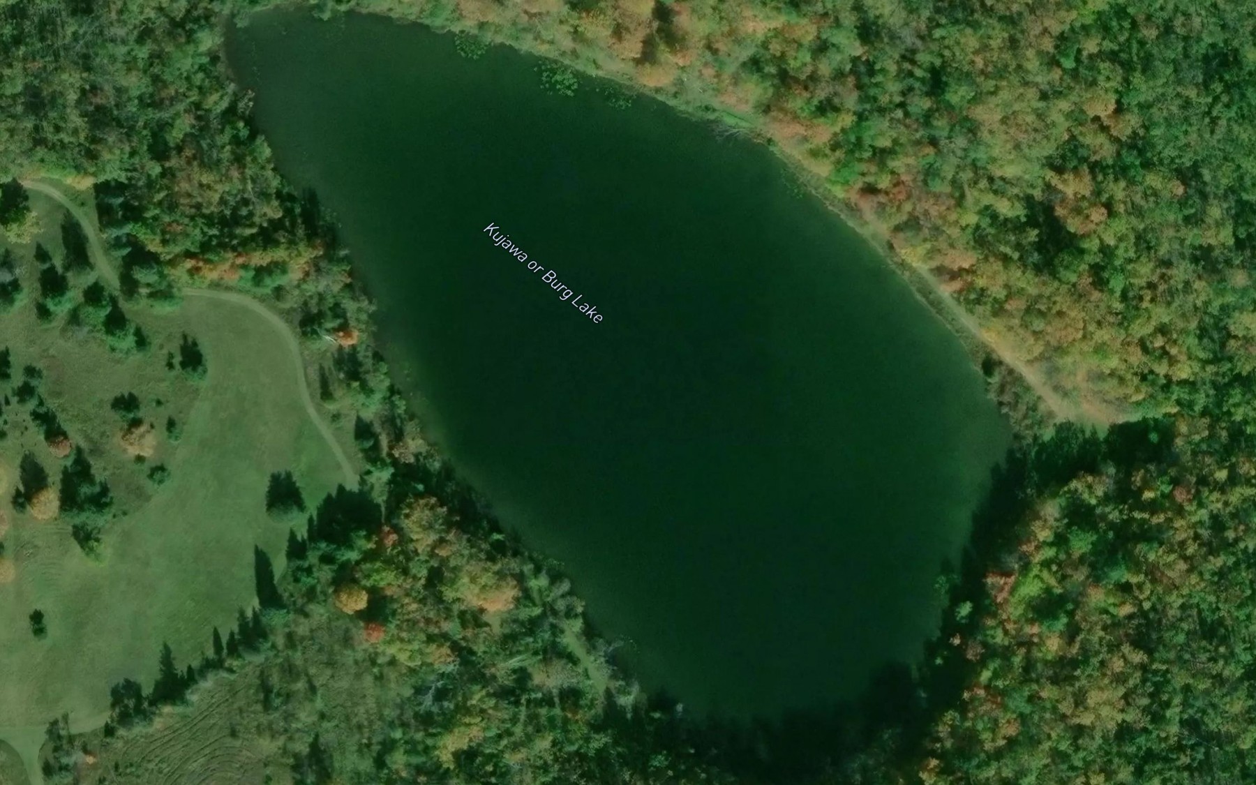 Satellite map of the Kujawa or Burg Lake