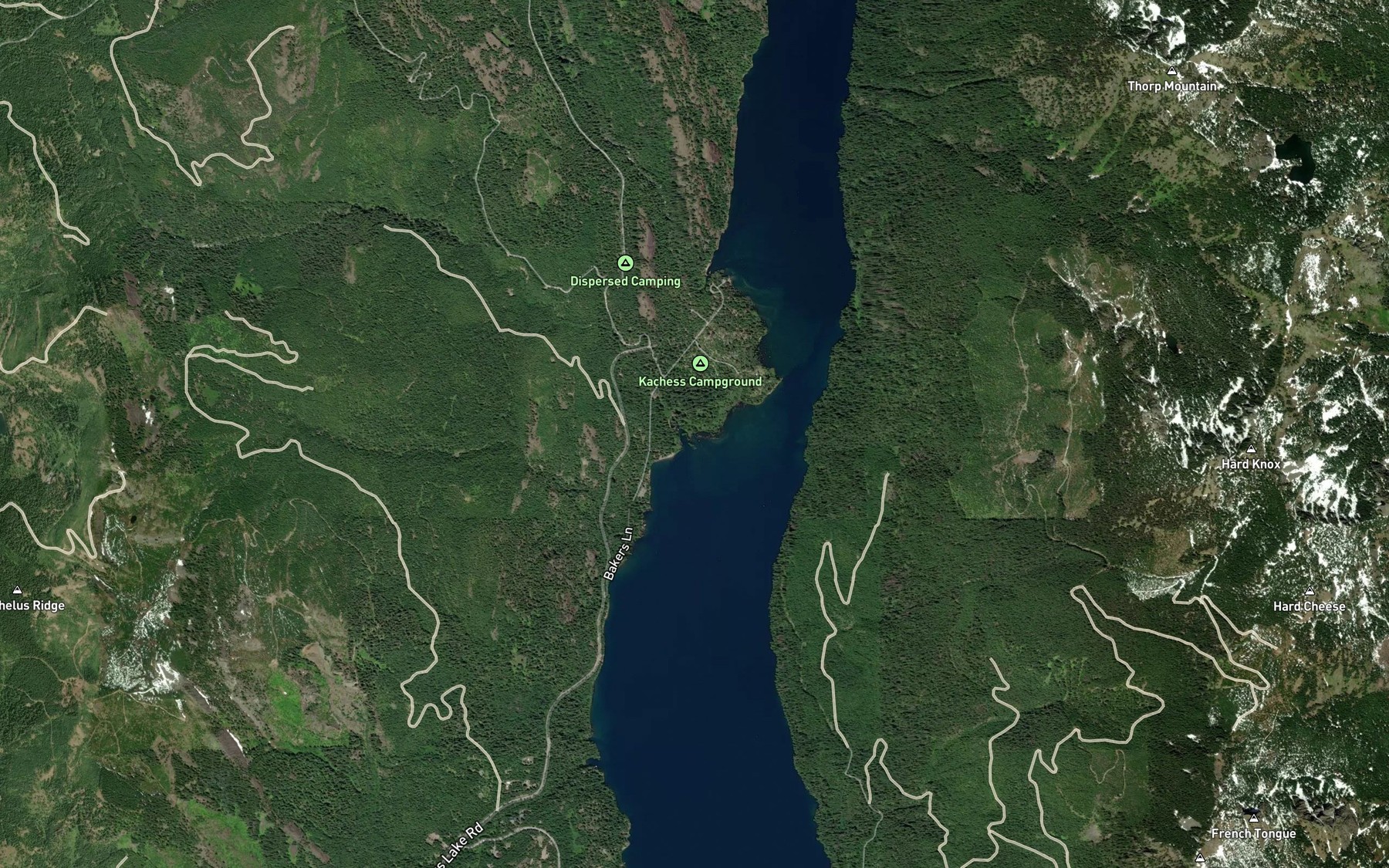 Satellite map of the Gale Creek