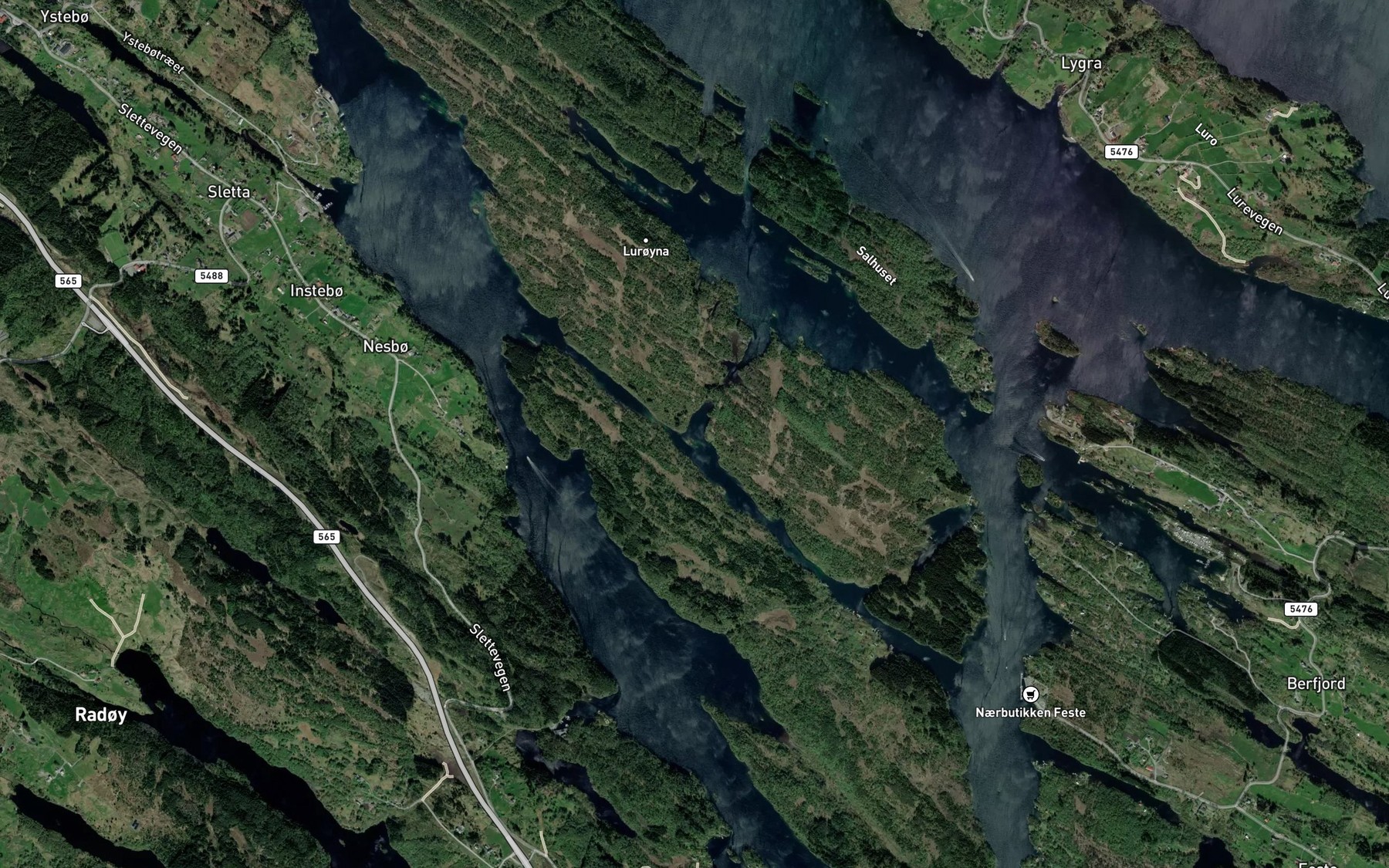 Satellite map of the Vestre Eidsviki