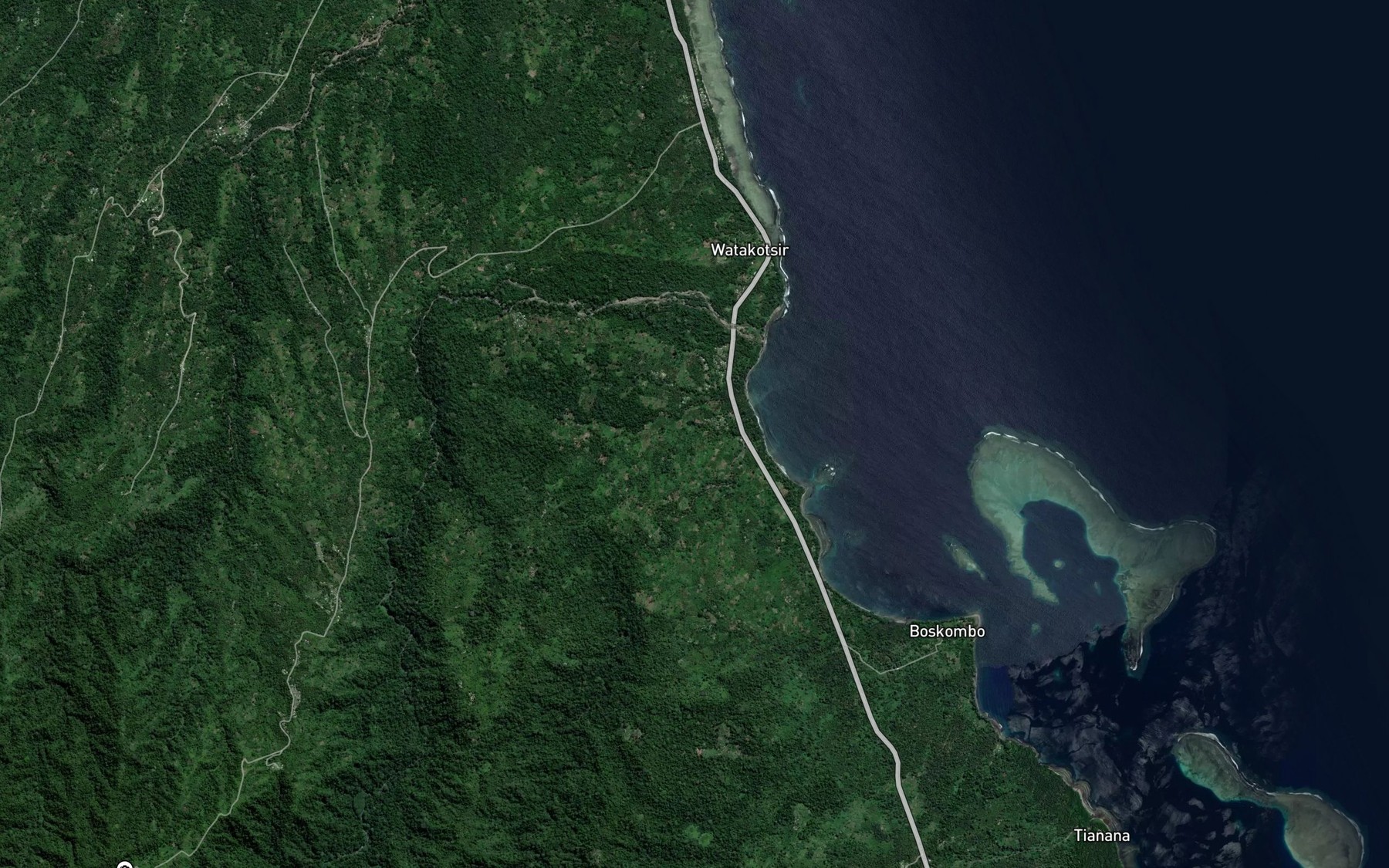 Satellite map of the Araui River