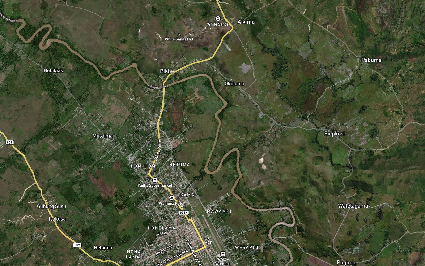 Satellite map of the Wamena
