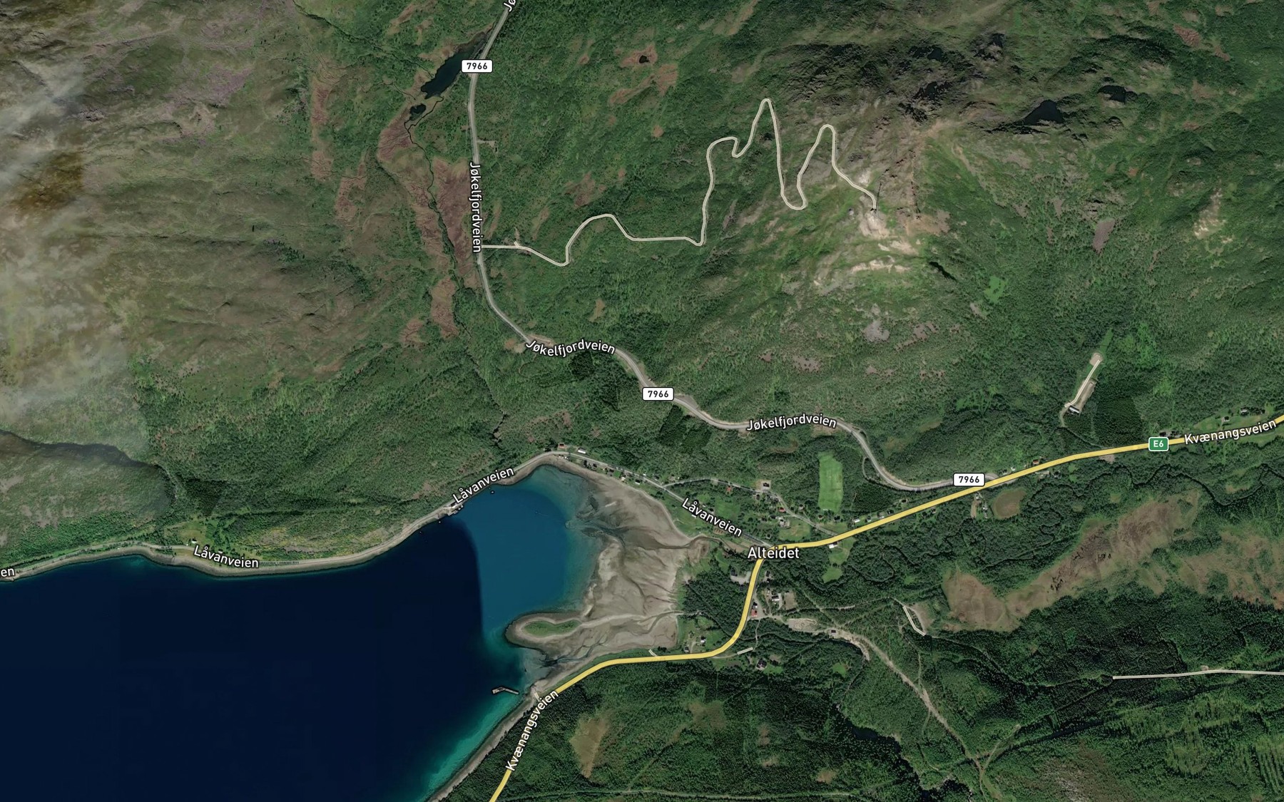 Satellite map of the Alteidelva