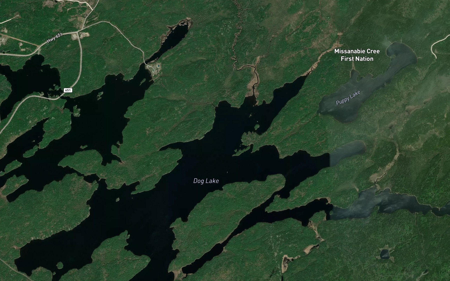 Satellite map of the McKee Creek
