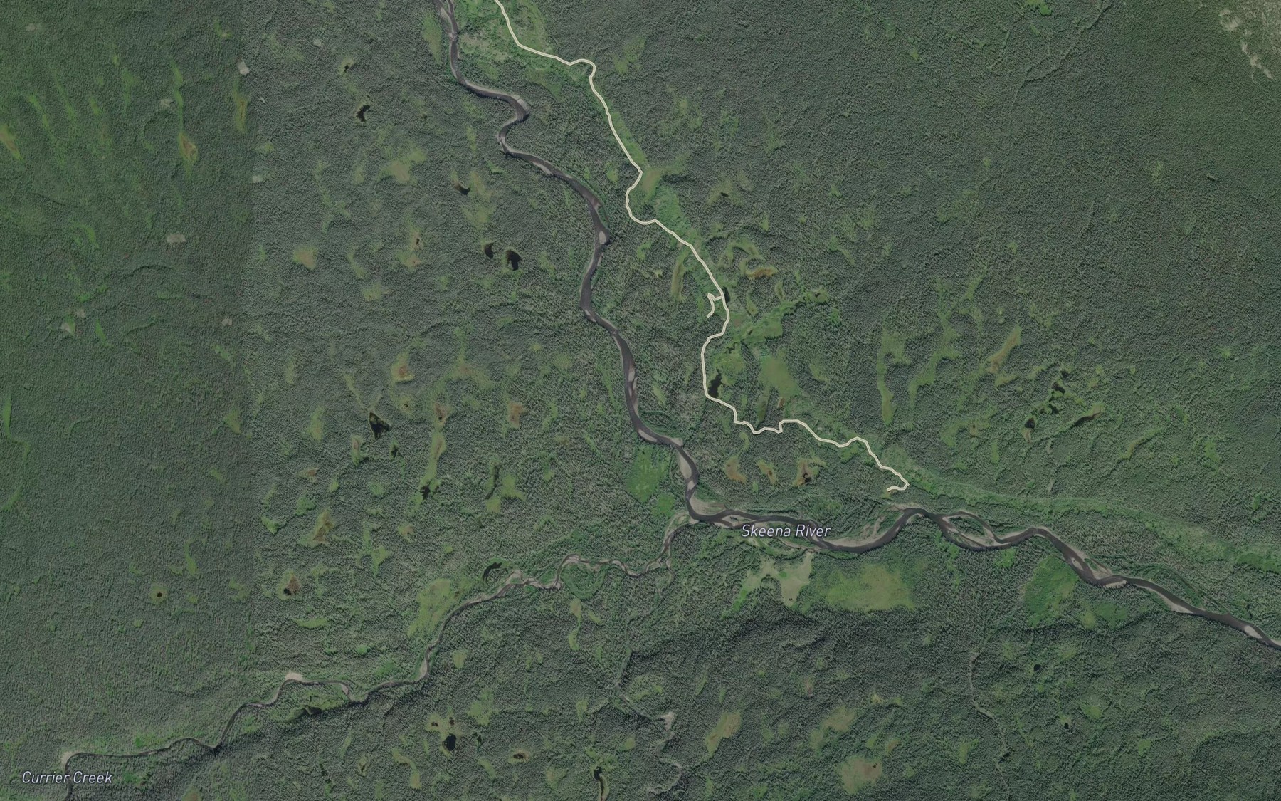 Satellite map of the Abraham Creek